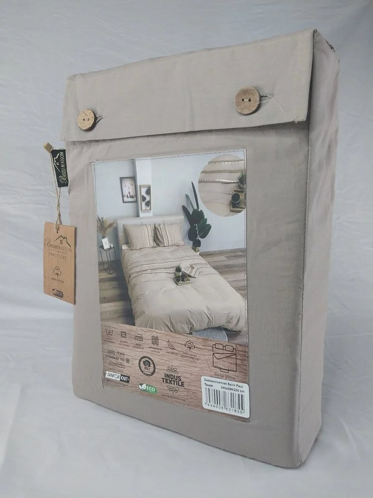 Dekbedovertrek Saint Paul Taupe - Luxe 100% Katoen & Romantisch Design