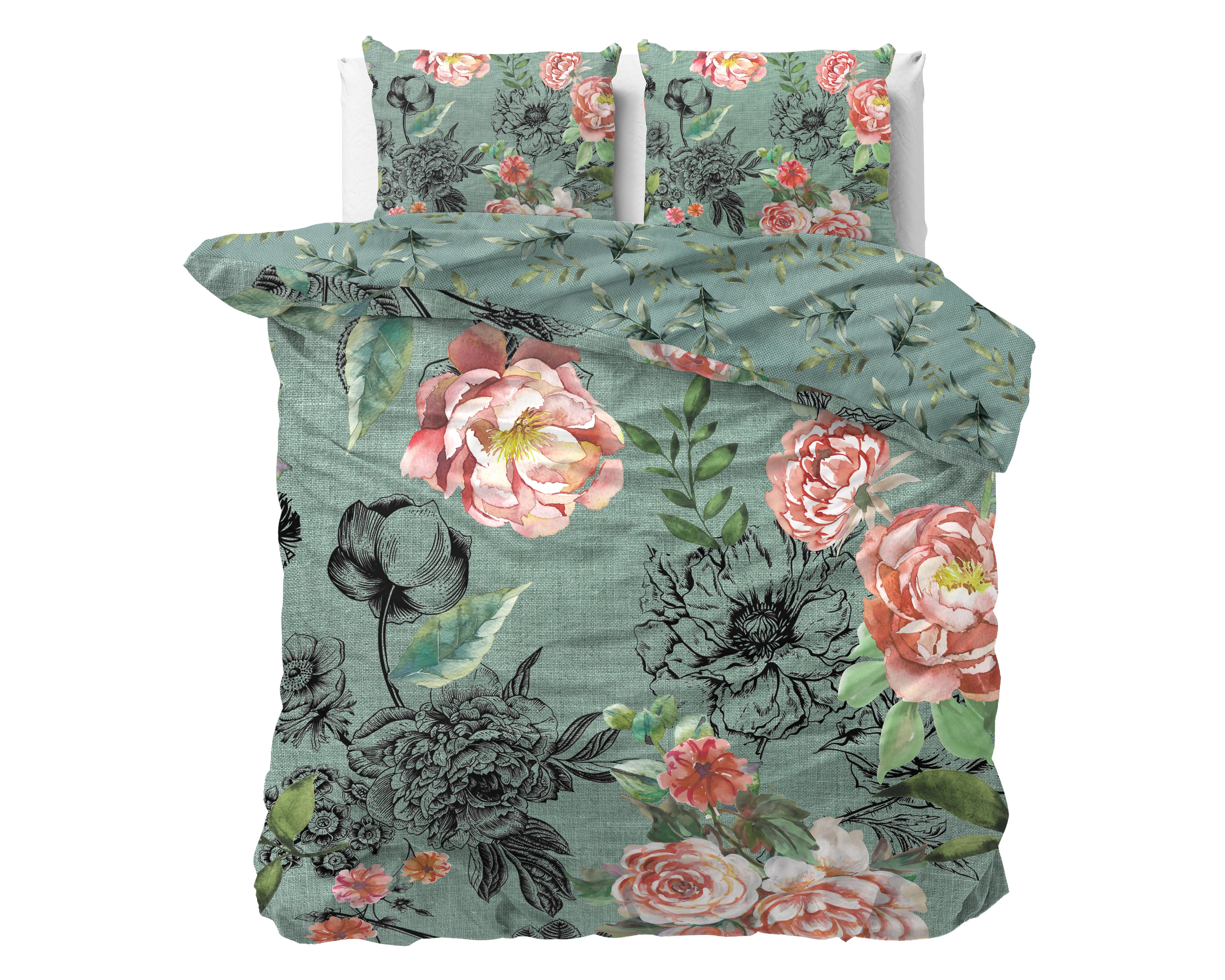 Diana Groen Katoenen Dekbedovertrek