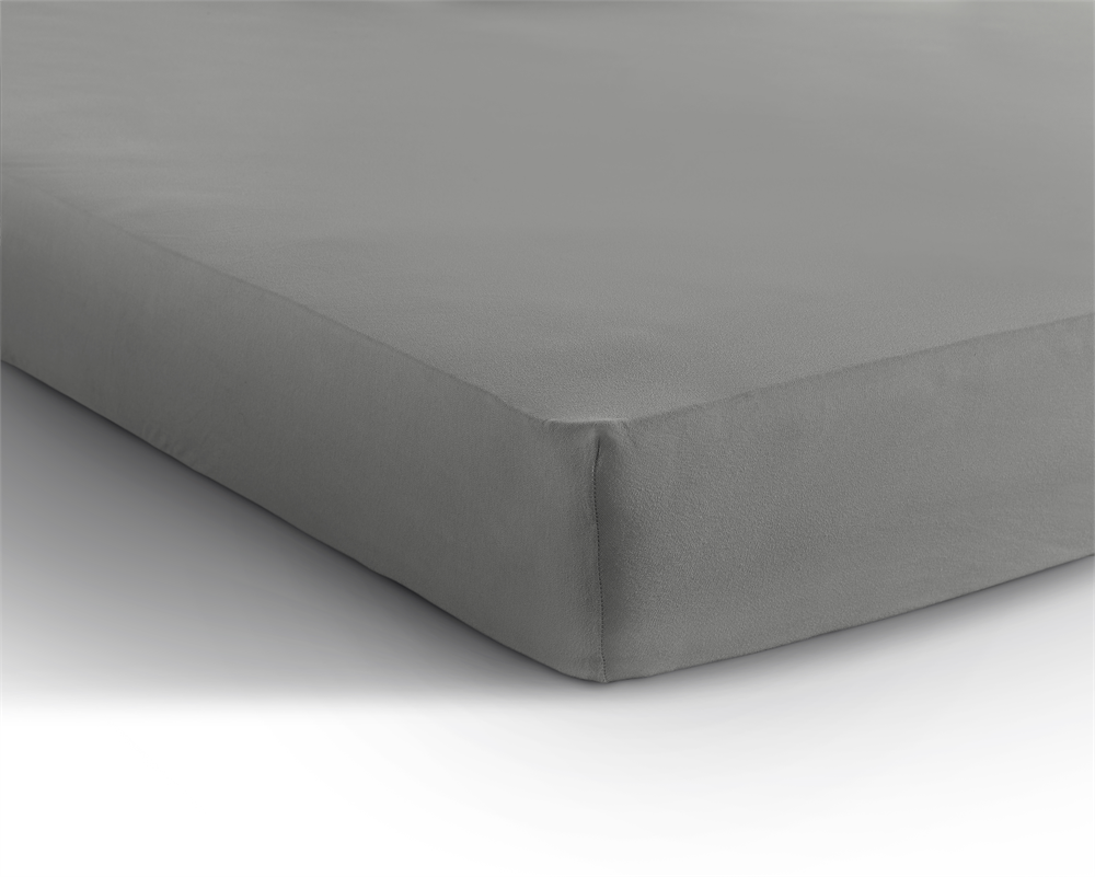 Double Jersey 220 gr. Fitted Sheet Gray - Wonderfully Soft - Suitable for Box Springs and Mattresses - Stretch Cotton