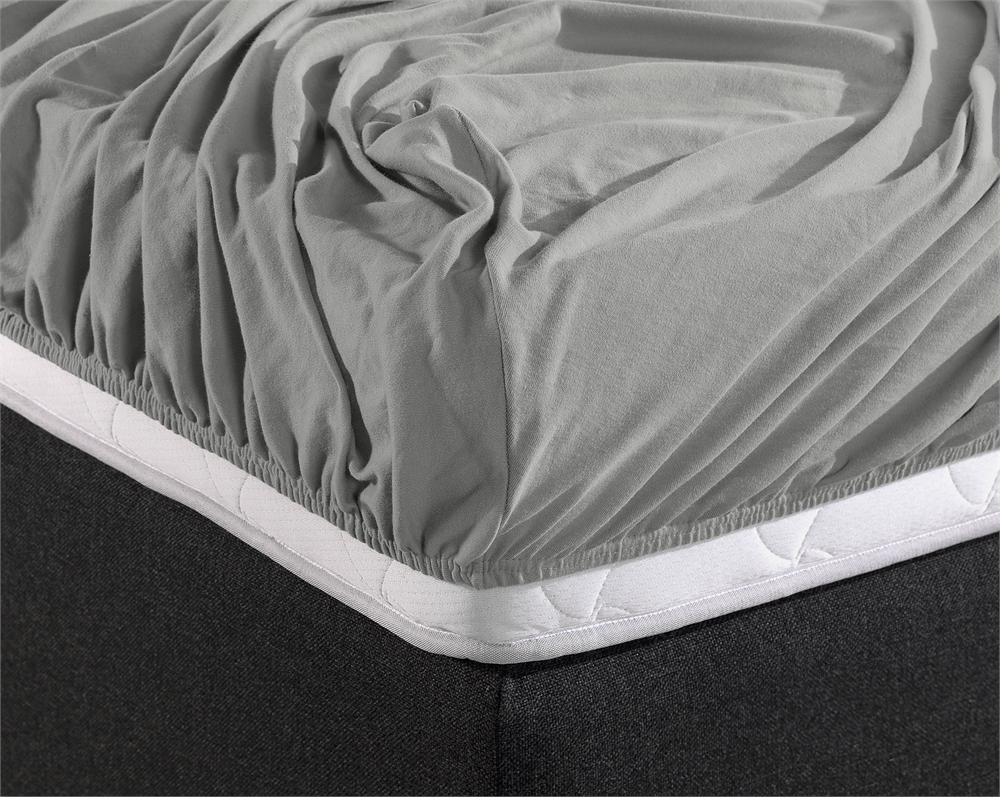 Double Jersey 220 gr. Fitted Sheet Gray - Wonderfully Soft - Suitable for Box Springs and Mattresses - Stretch Cotton
