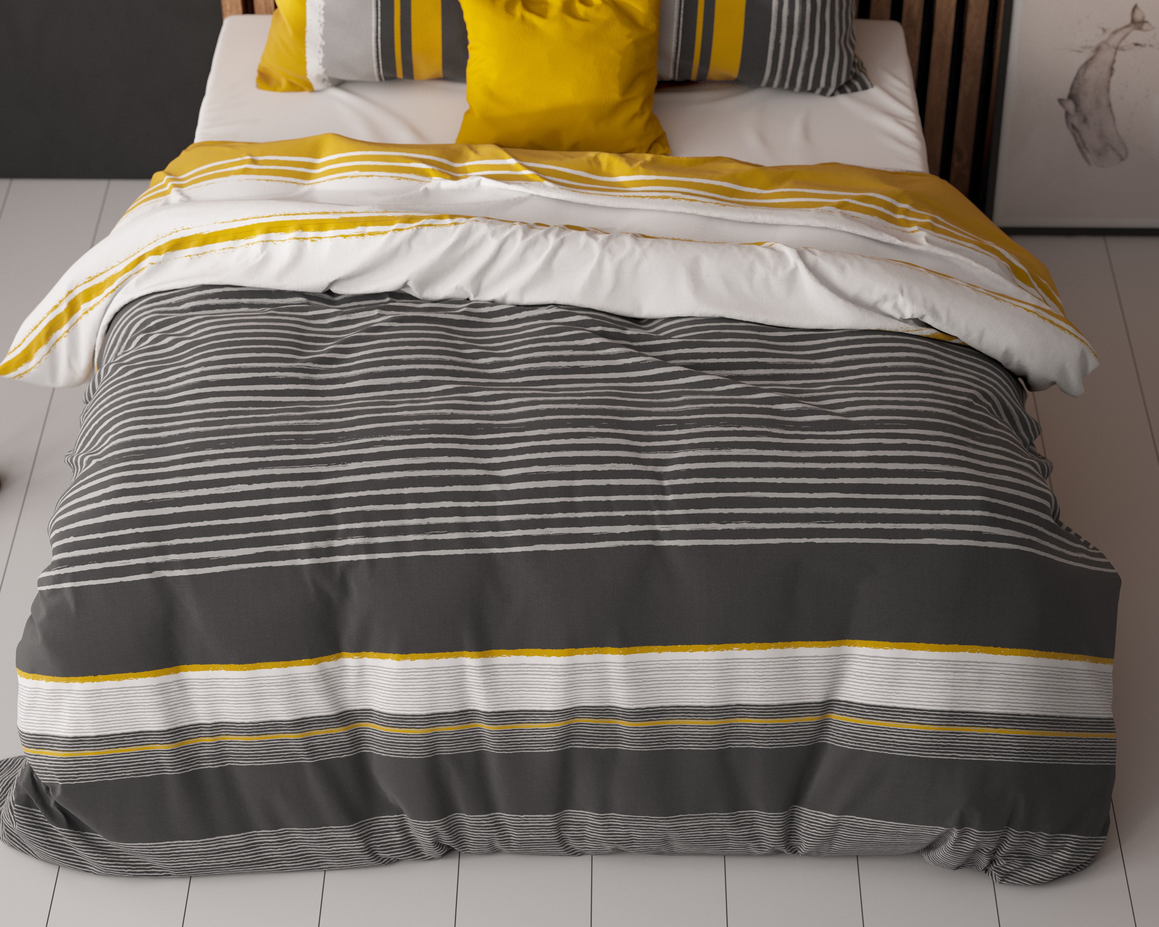 Drake Duvet Cover Black - Cotton Woven - Non-Iron - Fun Prints