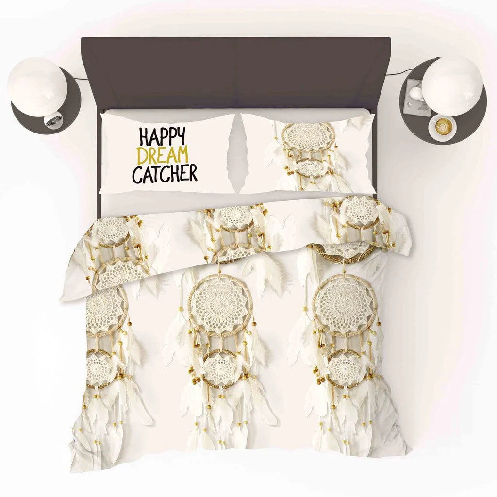 Dreamcatcher Duvet Cover White/Taupe/Beige – Stylish & Easy to Maintain