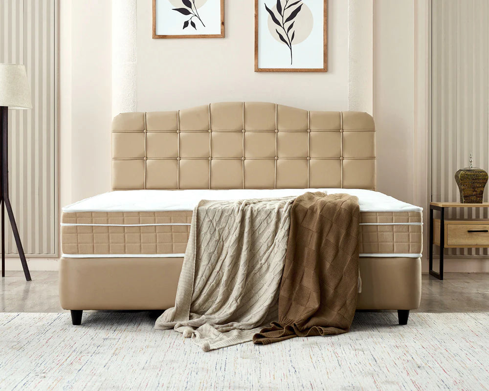 Dreamhouse Boxspring met opbergruimte Marrakech Kunstleer Taupe