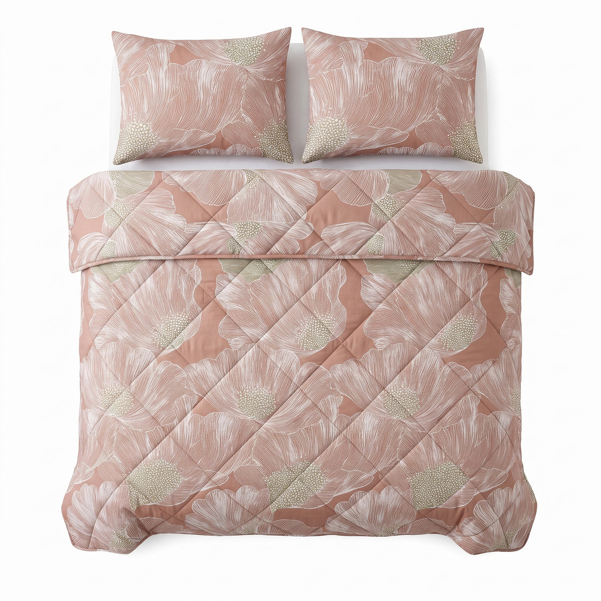 Dreamhouse Lazy Dekbed - Katoen - Veer Terrcacotta - Met Kussenslopen