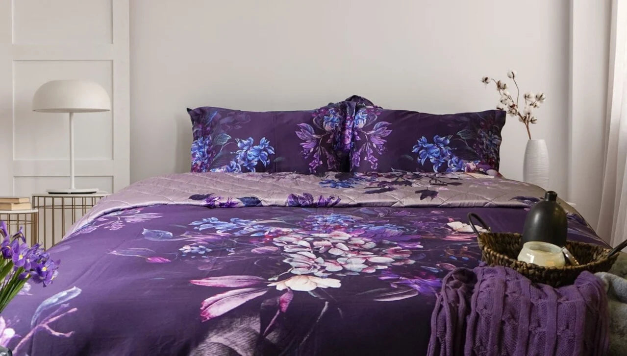 Dreamy Floral Cotton Satin Duvet Cover Double