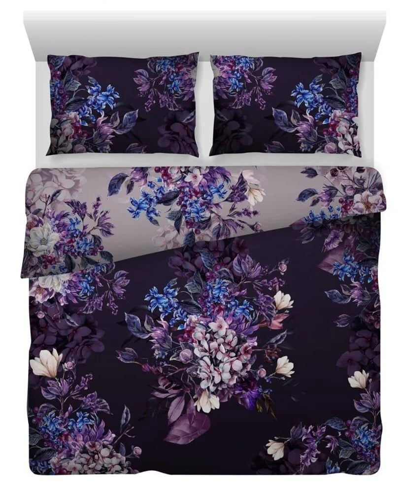 Dreamy Floral Cotton Satin Duvet Cover Double