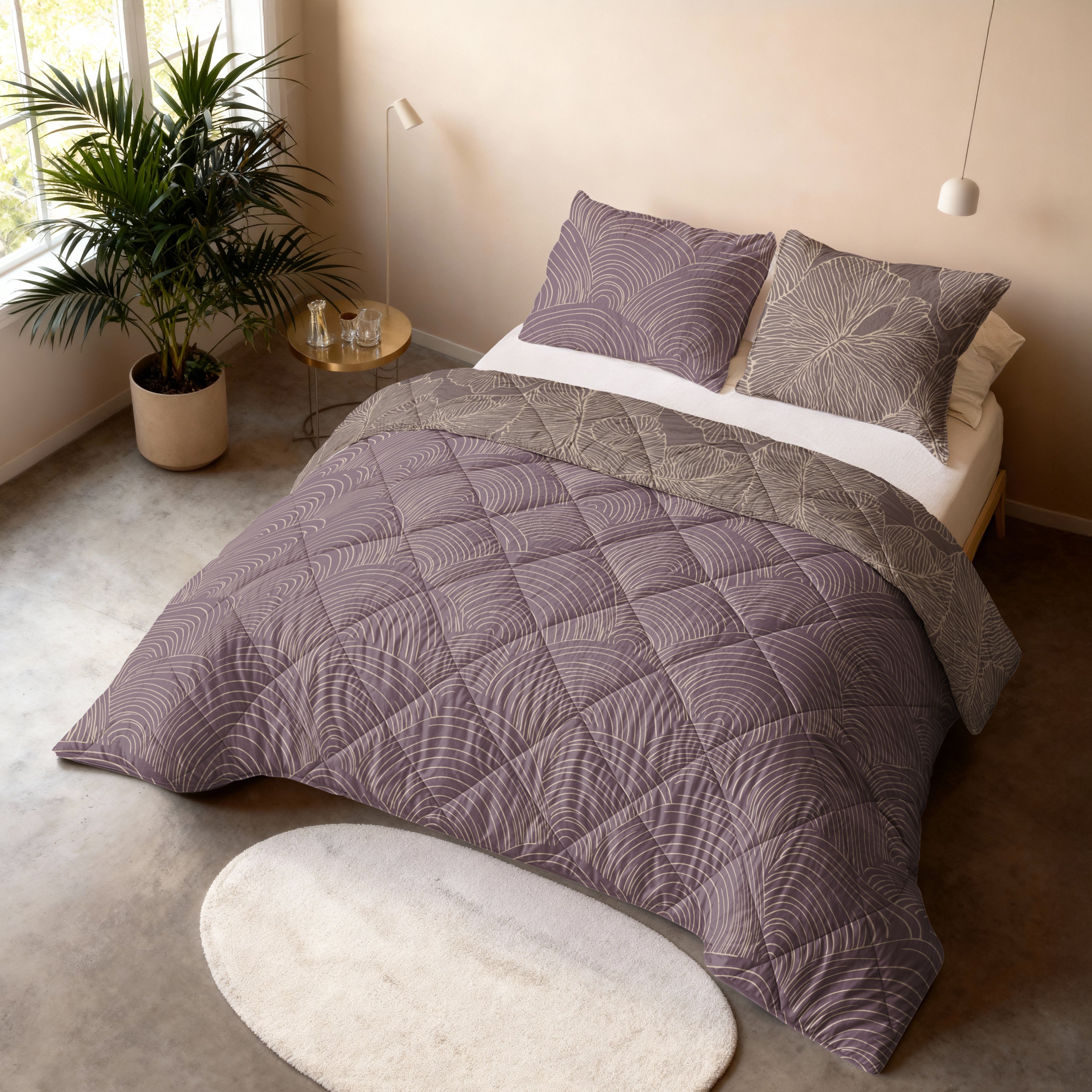 All-in One Lazy Dekbed Dreamy Mauve - Dekbed met kussenslopen