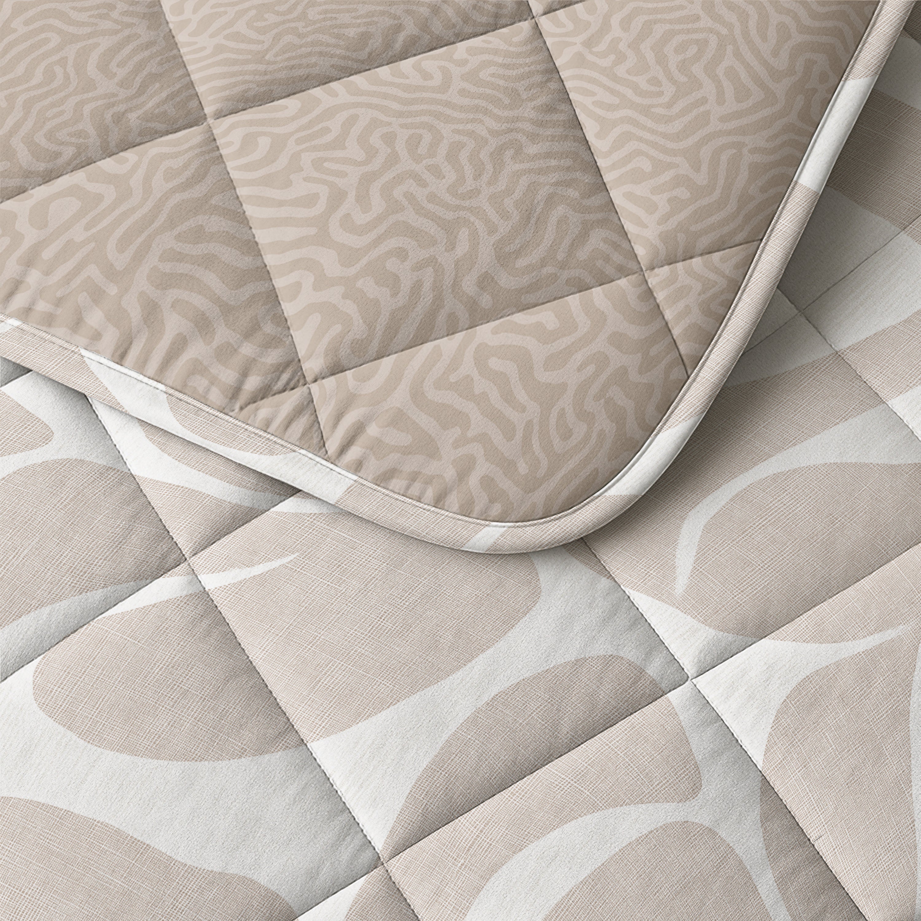 All-in One Lazy Dekbed Drifty Zand/Grijs - Dekbed met kussenslopen