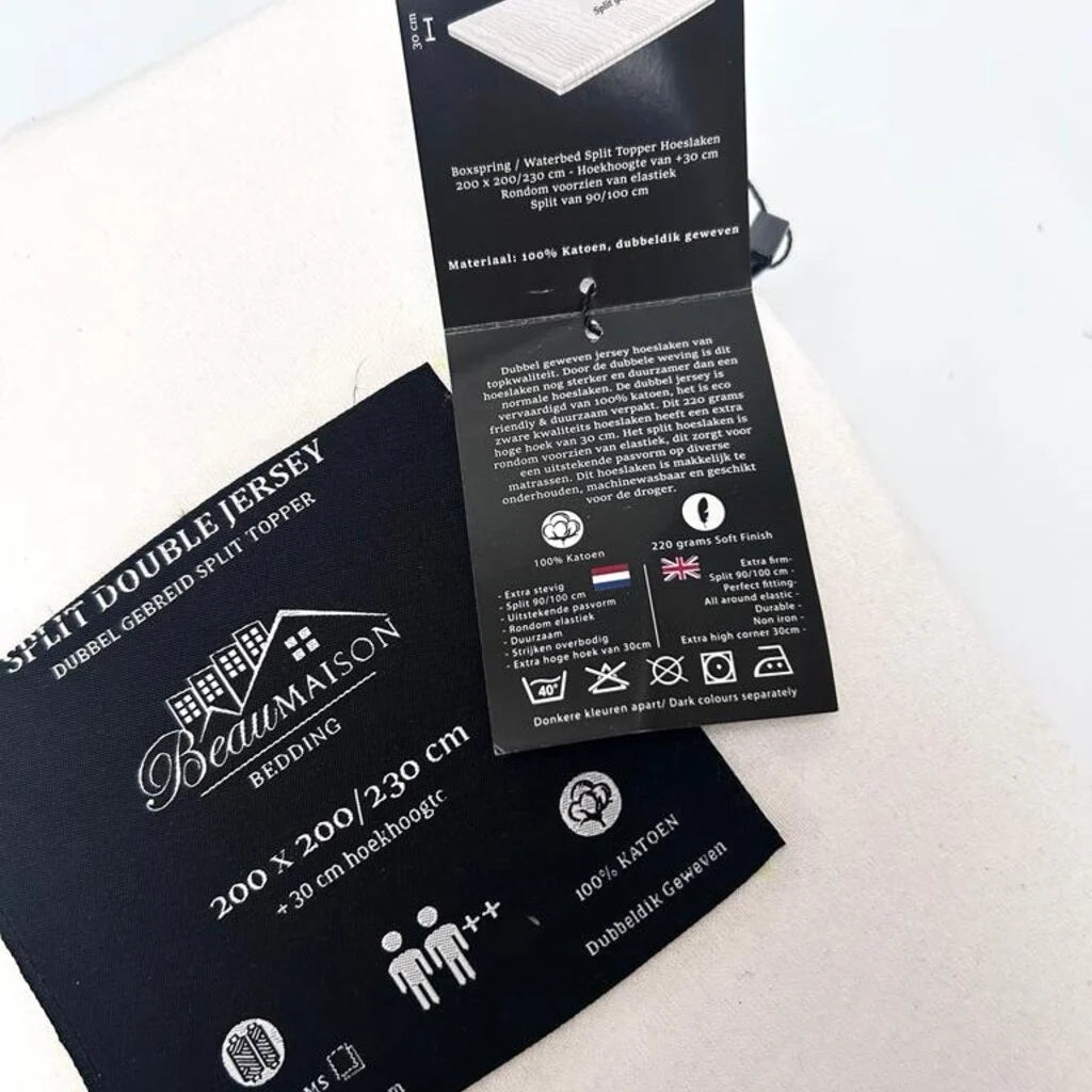 Double Woven Jersey Split Topper Fitted Sheet Cream White – Luxury & Sustainability