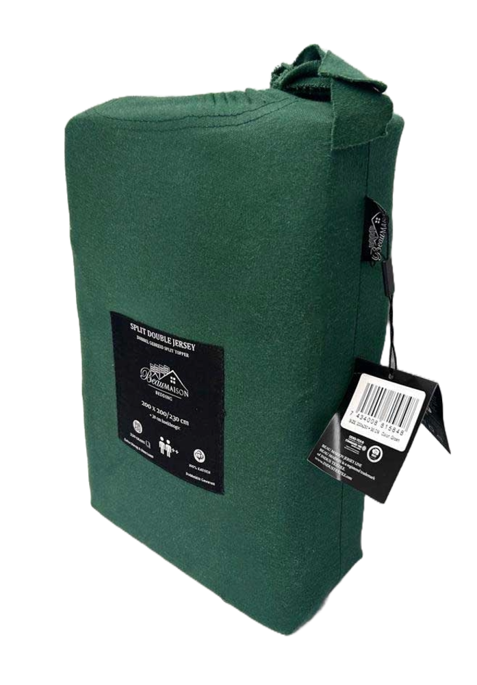 Dubbel Geweven Jersey Split Topper Hoeslaken Forest Green – Luxe, Comfort & Duurzaamheid
