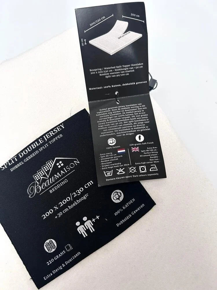 Double Woven Jersey Split Topper Fitted Sheet | Taupe Gray | 100% Cotton