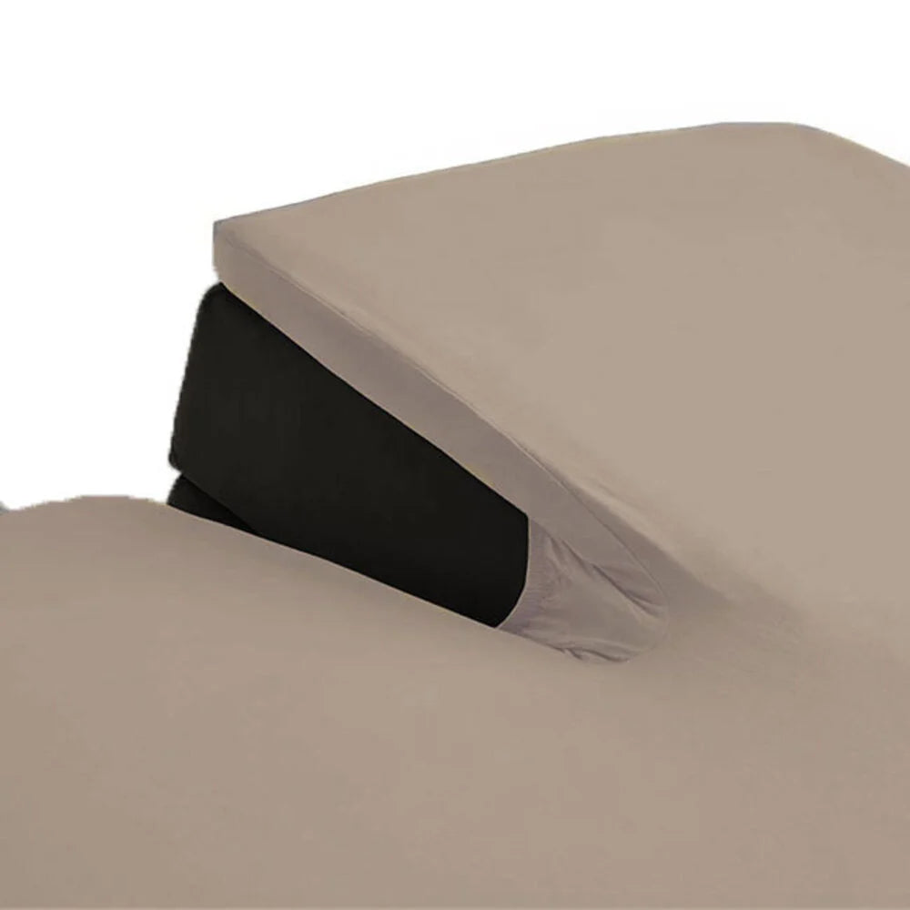 Double Woven Jersey Split Topper Fitted Sheet | Taupe Gray | 100% Cotton