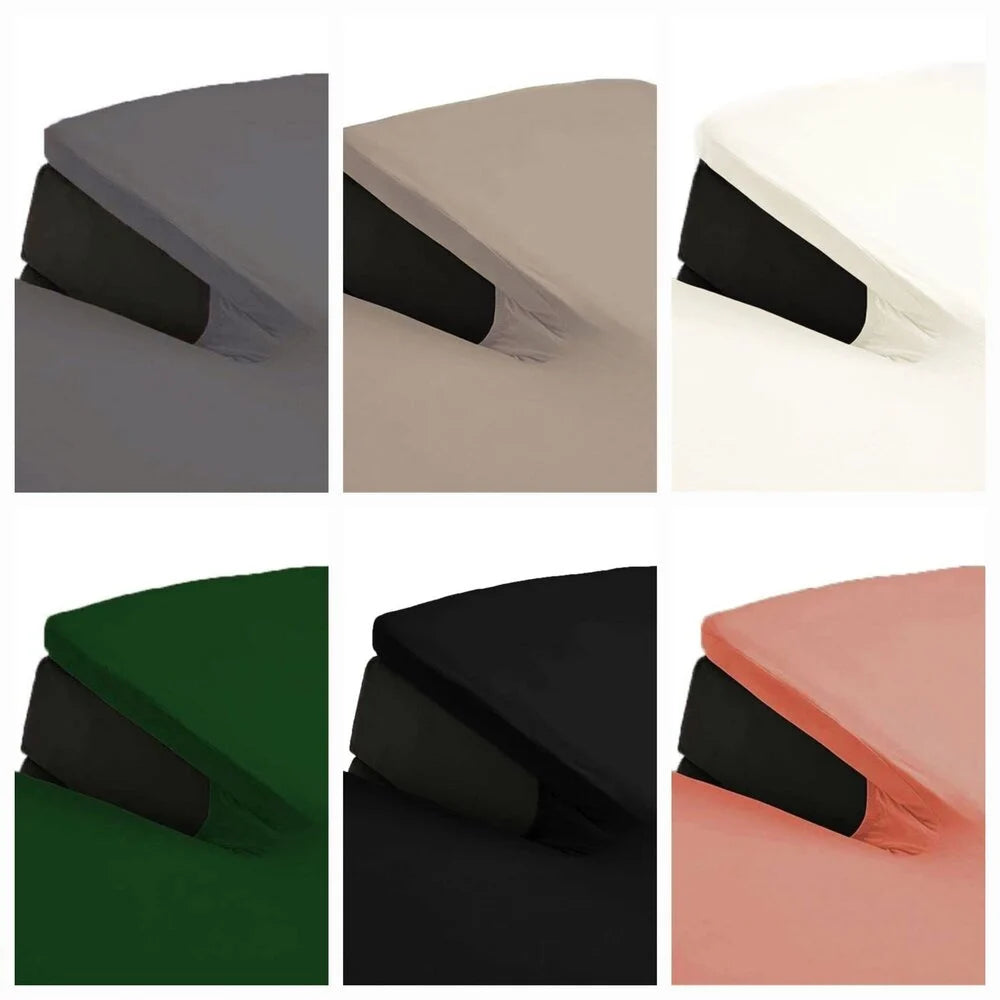 Double Woven Jersey Split Topper Fitted Sheet | Taupe Gray | 100% Cotton