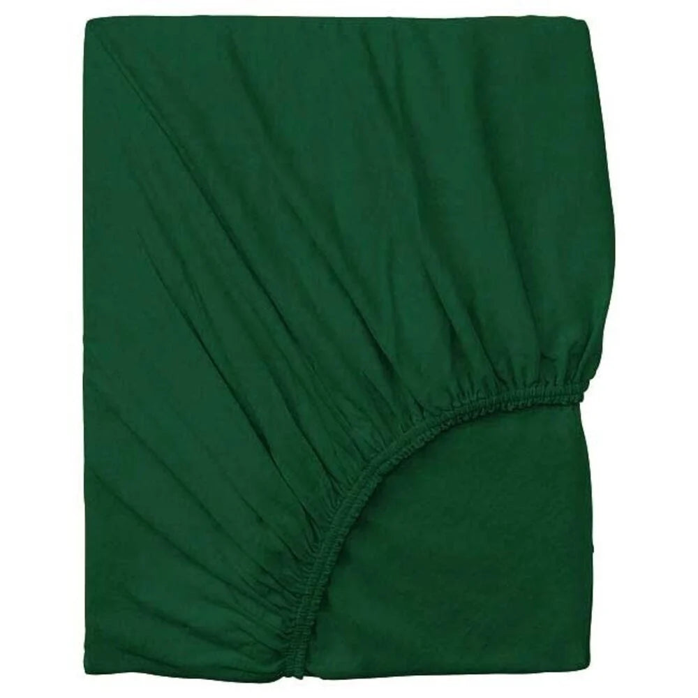 Double Woven Jersey Topper Fitted Sheet Forest Green | Durable & Perfect Fit