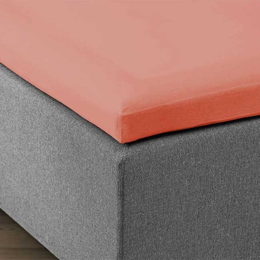 Double Woven Jersey Topper Fitted Sheet Nude Pink - 100% Cotton & Perfect Fit