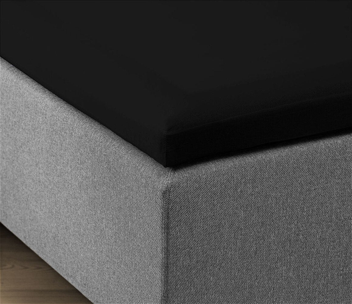 Dubbel Geweven Jersey Topper Hoeslaken Zwart – Perfecte Pasvorm en Luxe Comfort