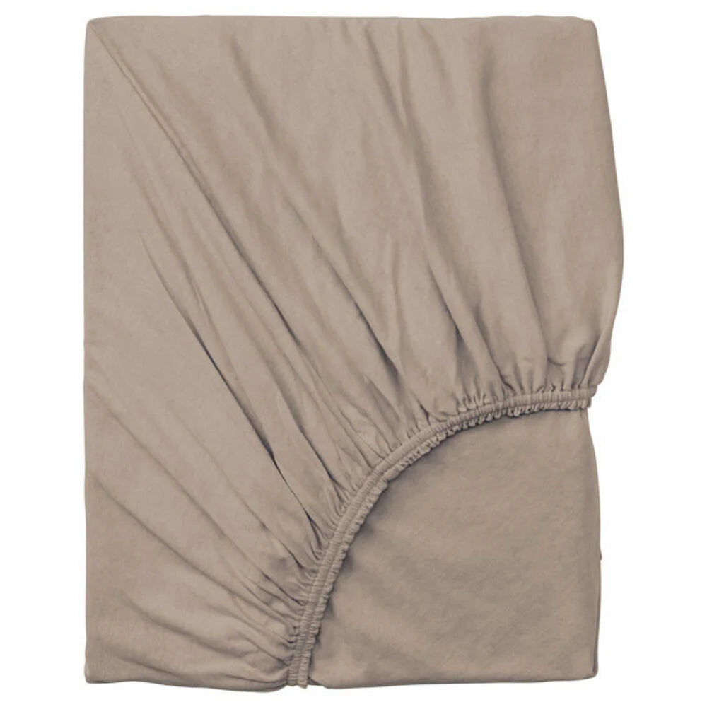Double Woven Jersey Topper Fitted Sheet Taupe Gray – 100% Cotton, Perfect Fit & Durable