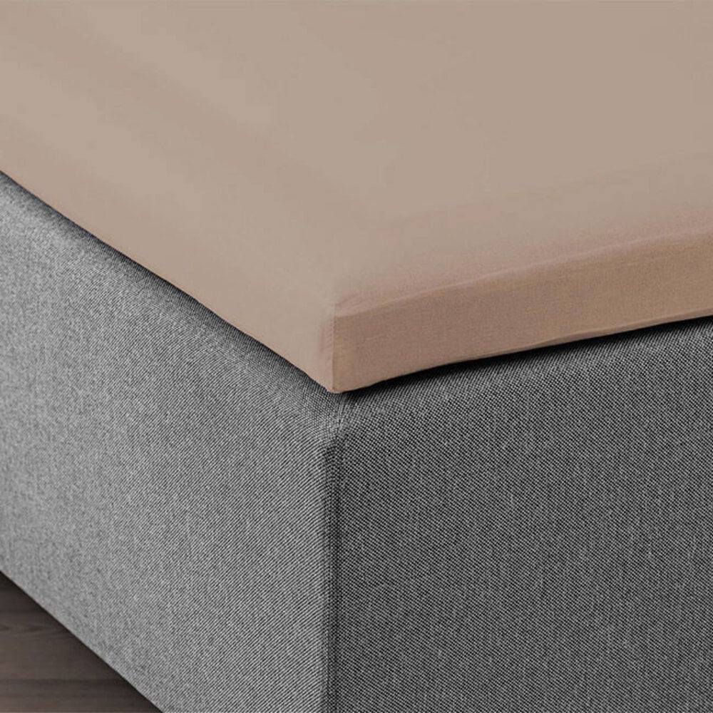 Double Woven Jersey Topper Fitted Sheet Taupe Gray – 100% Cotton, Perfect Fit & Durable