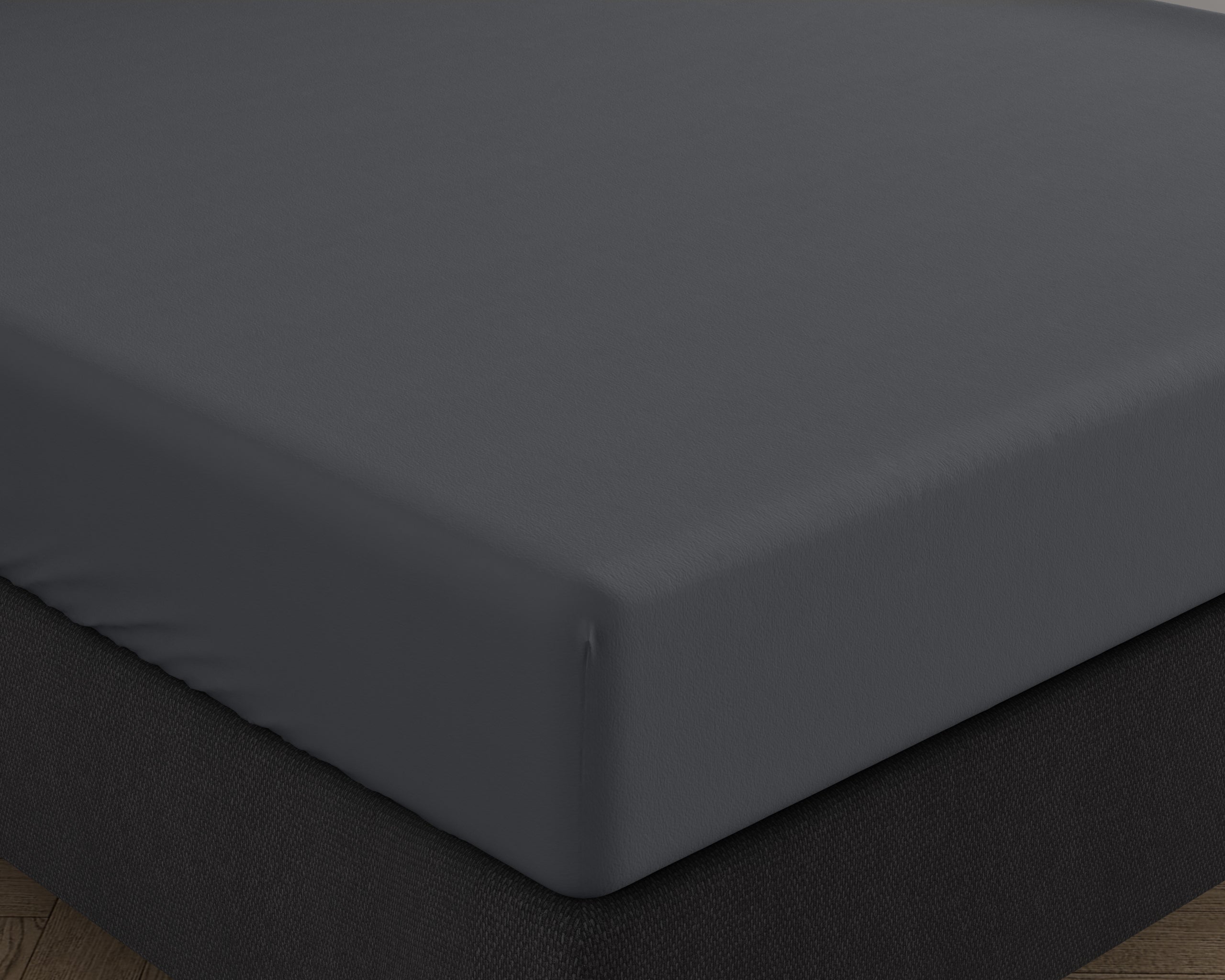 Double Jersey 220 gr. Fitted Sheet Anthracite - Wonderfully Soft - Suitable for Box Springs and Mattresses - Stretch Cotton