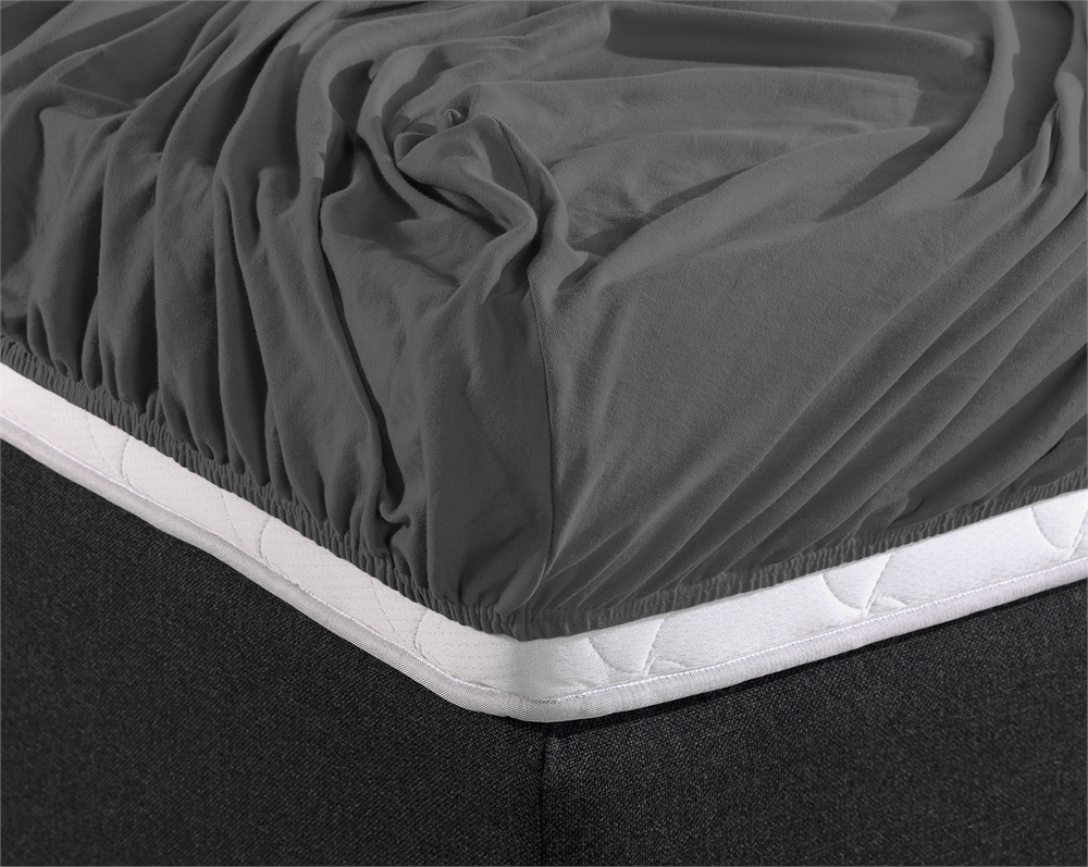 Double Jersey 220 gr. Fitted Sheet Anthracite - Wonderfully Soft - Suitable for Box Springs and Mattresses - Stretch Cotton