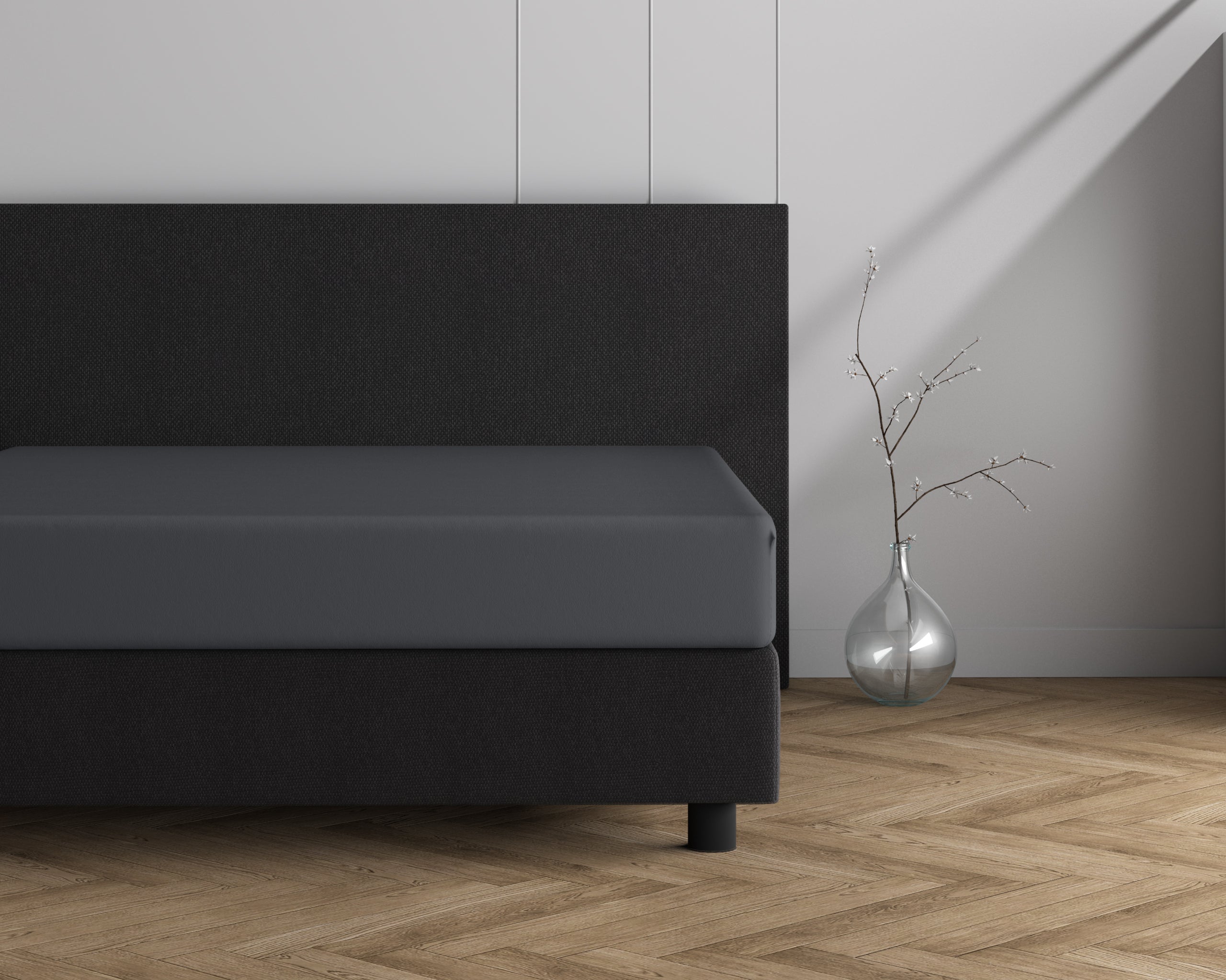 Double Jersey 220 gr. Fitted Sheet Anthracite - Wonderfully Soft - Suitable for Box Springs and Mattresses - Stretch Cotton