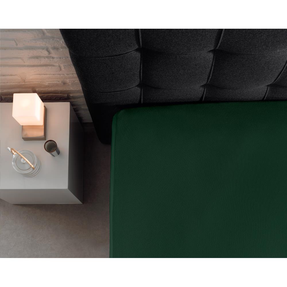 Double Jersey 220g Fitted Sheet Botanical Green - Wonderfully Soft - Suitable for Box Springs and Mattresses - Stretch Cotton