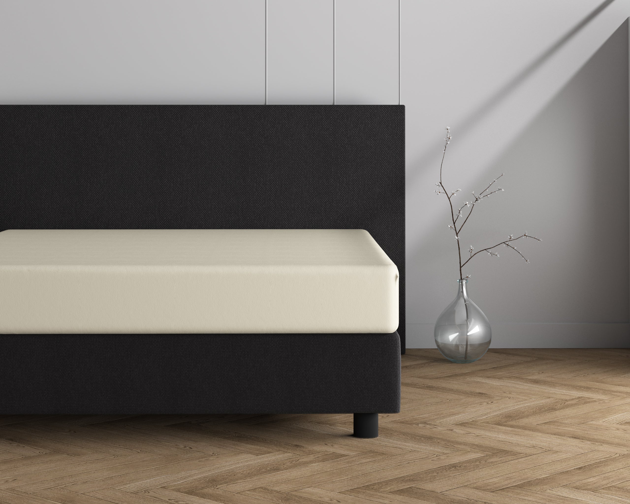 Double Jersey 220g Fitted Sheet Cream - Wonderfully Soft - Suitable for Box Springs and Mattresses - Stretch Cotton