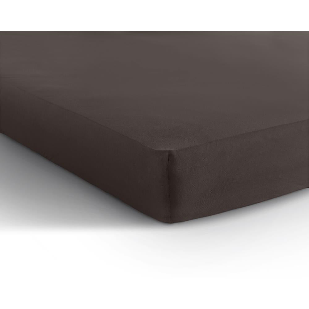 Double Jersey 220 gr. Fitted Sheet Deep Taupe - Wonderfully Soft - Suitable for Box Springs and Mattresses - Stretch Cotton