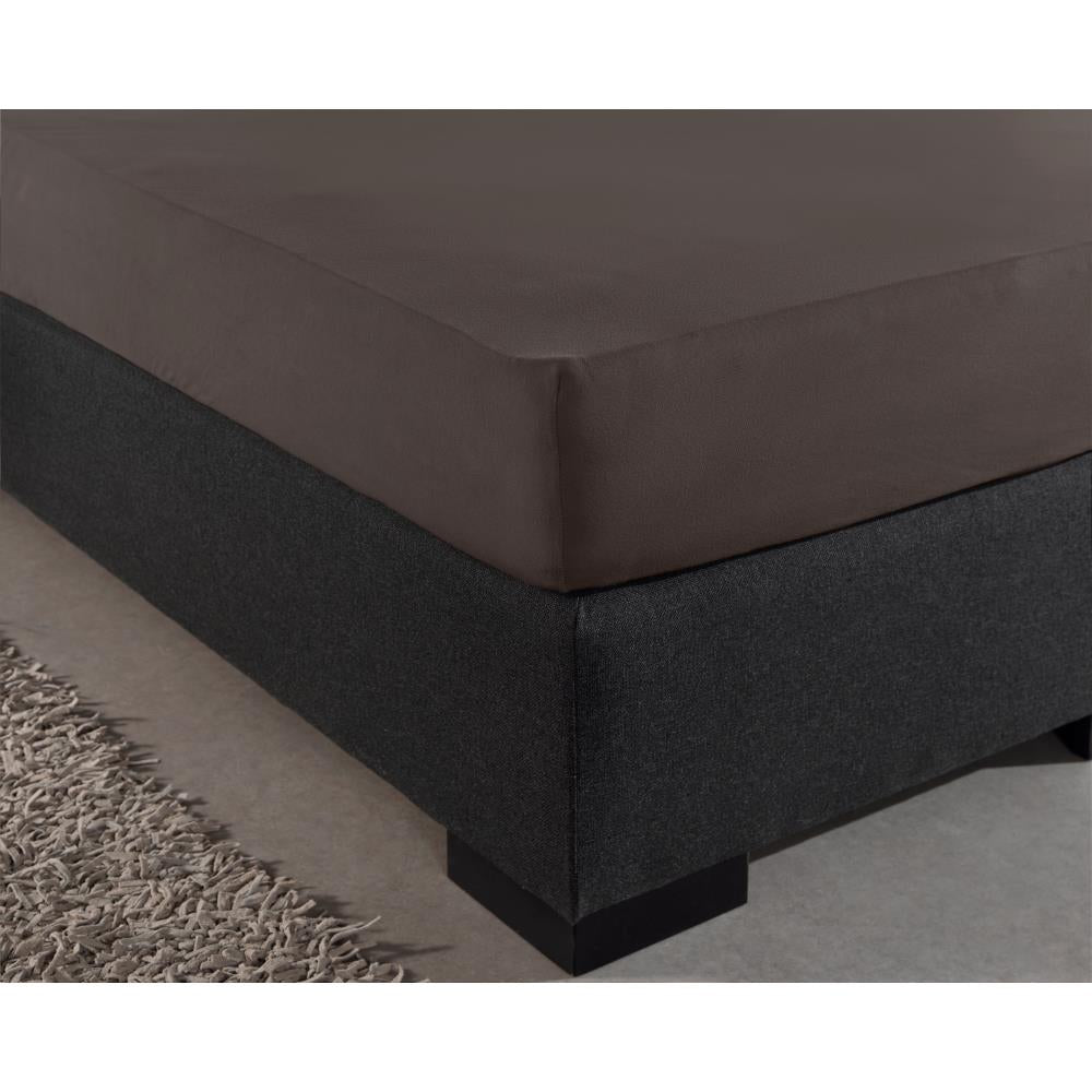 Double Jersey 220 gr. Fitted Sheet Deep Taupe - Wonderfully Soft - Suitable for Box Springs and Mattresses - Stretch Cotton