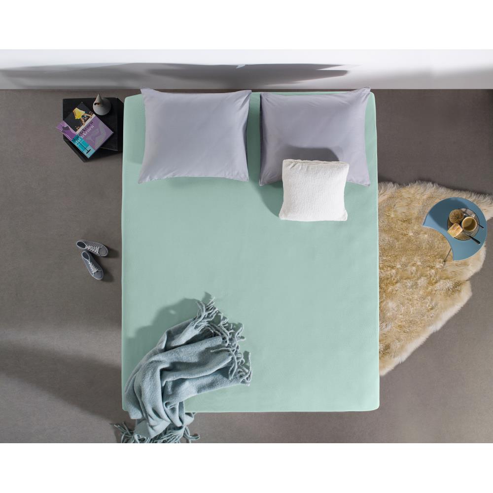 Double Jersey 220 gr. Fitted Sheet Pastel Blue - Wonderfully Soft - Suitable for Box Springs and Mattresses - Stretch Cotton