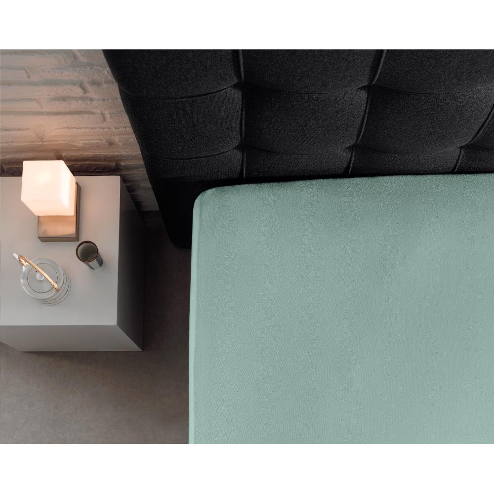 Double Jersey 220 gr. Fitted Sheet Pastel Blue - Wonderfully Soft - Suitable for Box Springs and Mattresses - Stretch Cotton