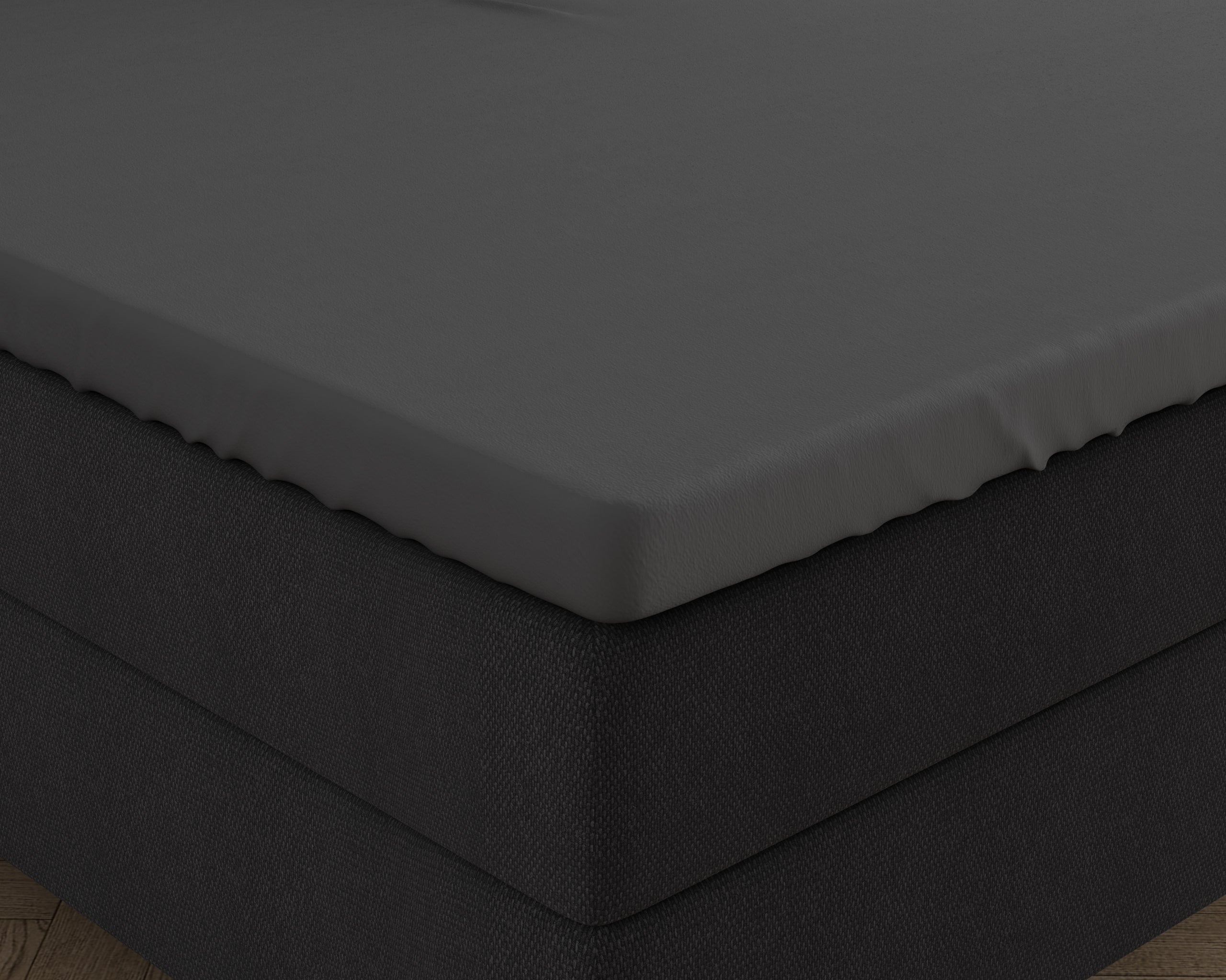Double Jersey 220 gr. Topper Fitted Sheet Anthracite - Wonderfully Soft - Suitable for high and long toppers - Stretch cotton