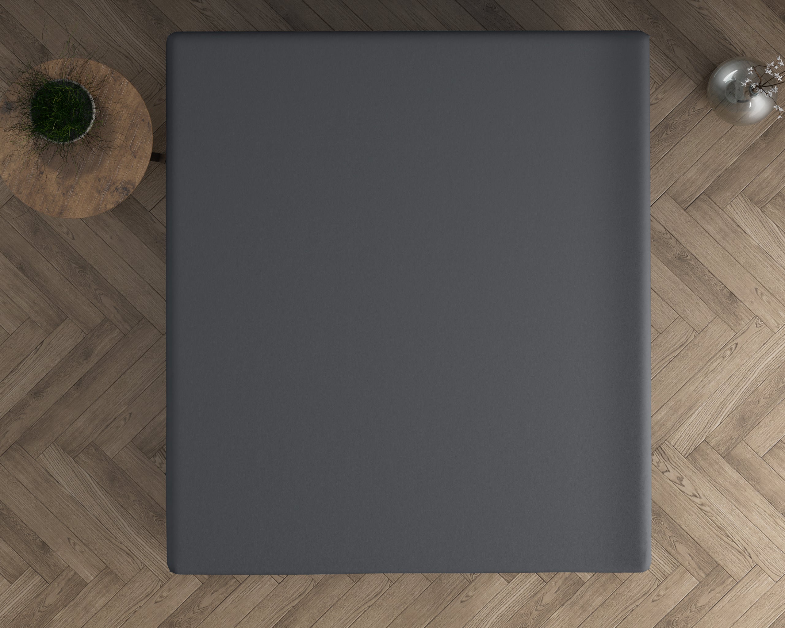 Double Jersey 220 gr. Topper Fitted Sheet Anthracite - Wonderfully Soft - Suitable for high and long toppers - Stretch cotton