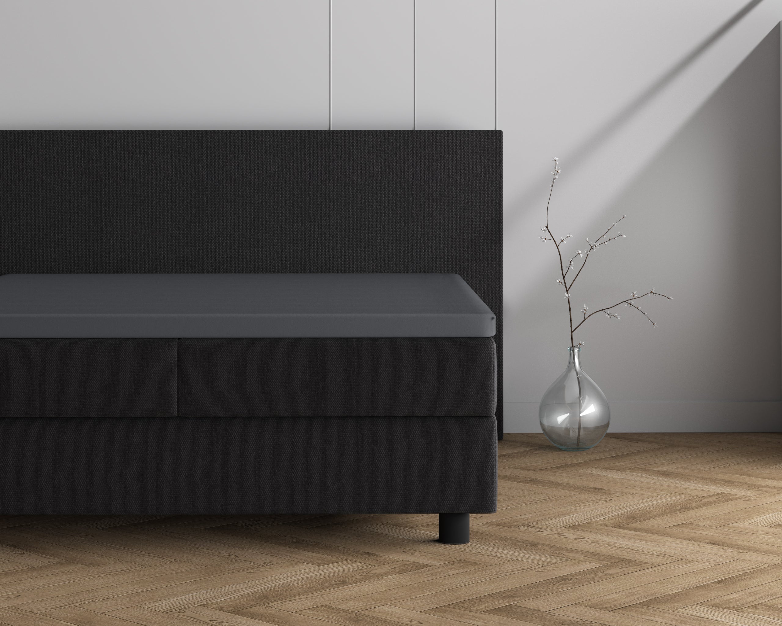 Double Jersey 220 gr. Topper Fitted Sheet Anthracite - Wonderfully Soft - Suitable for high and long toppers - Stretch cotton