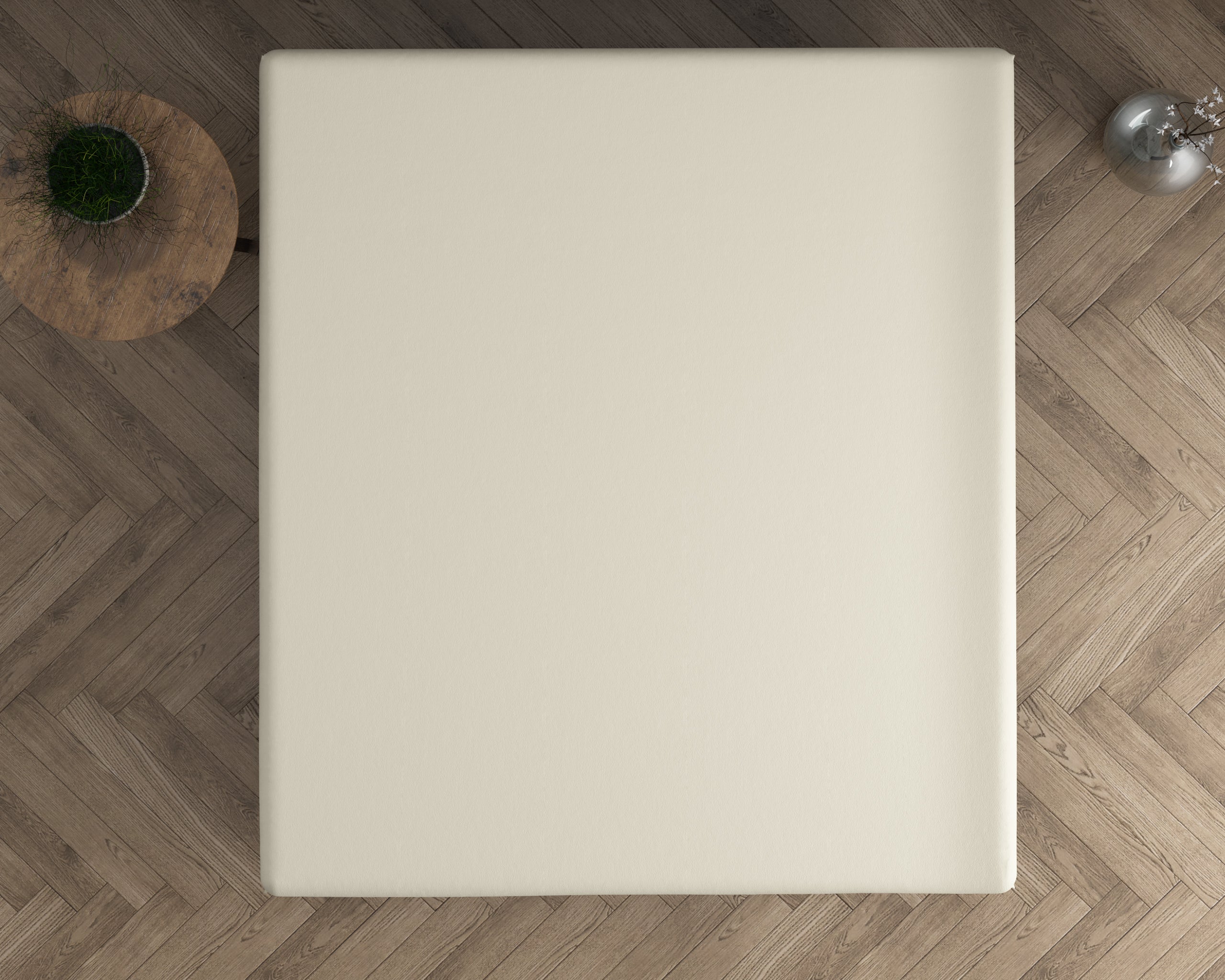 Double Jersey 220 gr. Topper Fitted Sheet Cream - Wonderfully Soft - Suitable for high and long toppers - Stretch cotton