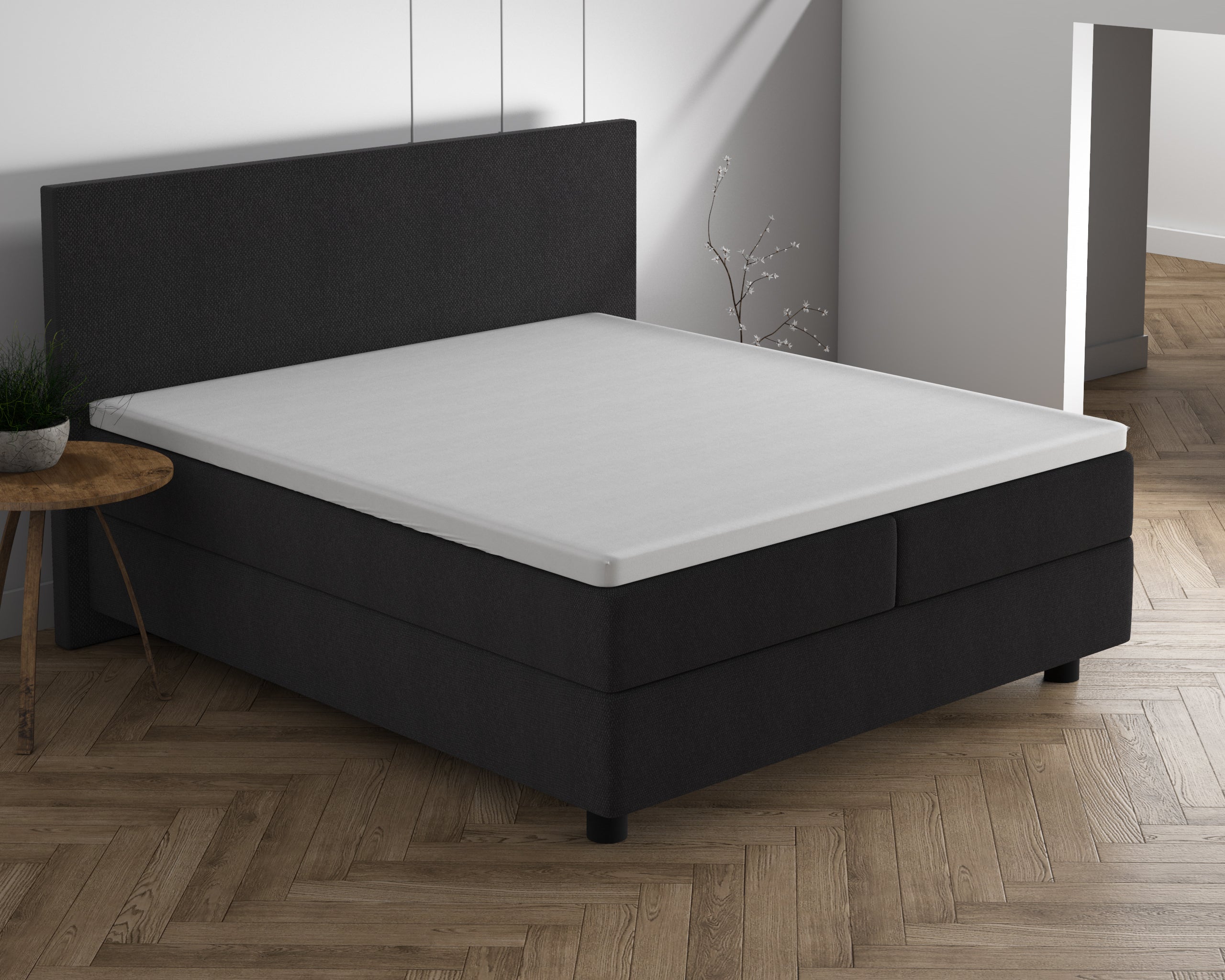 Dubbel Jersey 220 gr. Topper Hoeslaken Wit - Heerlijk Zacht - Geschikt voor hoge en lange toppers - Stretch katoen