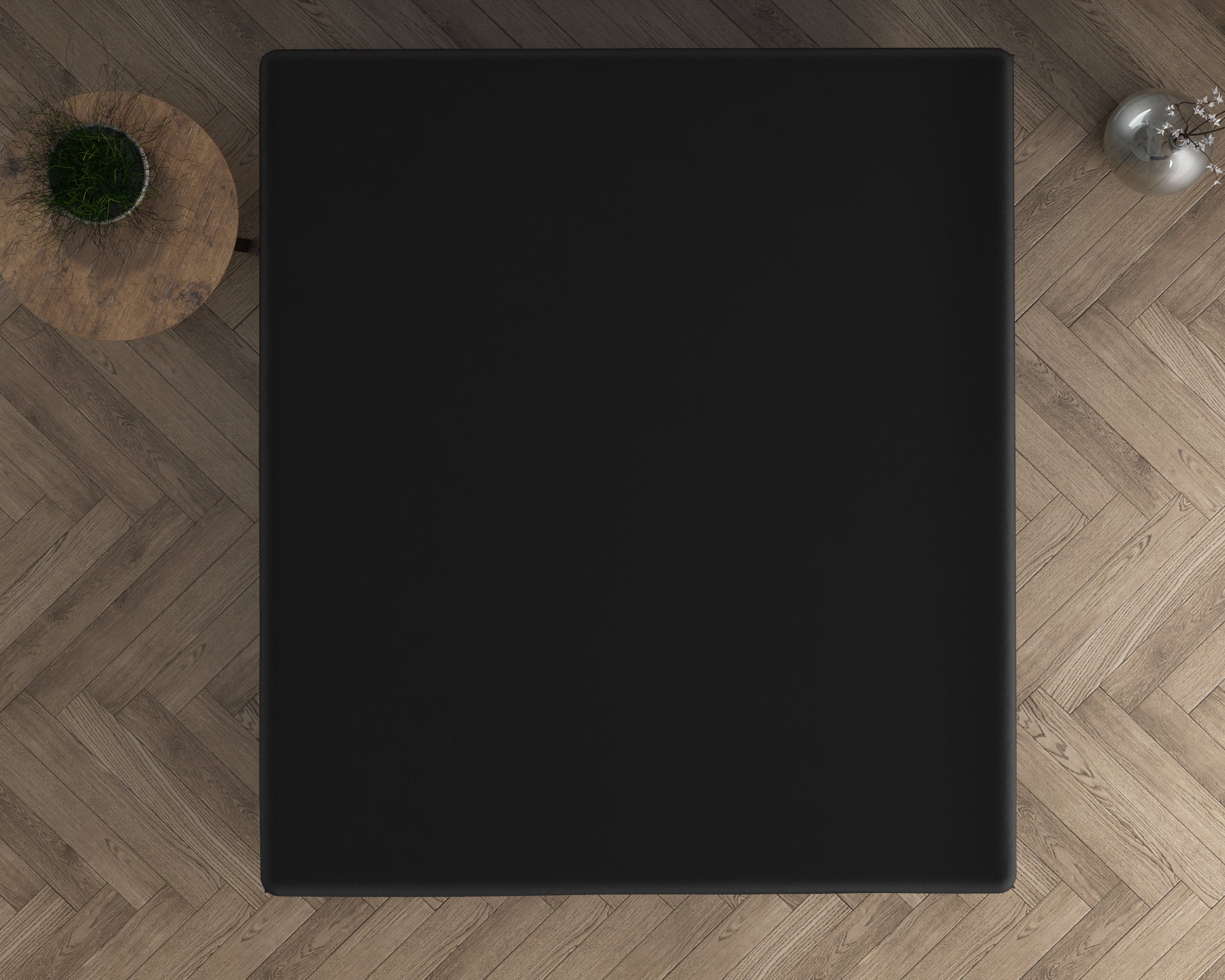 Double Jersey 220 gr. Topper Fitted Sheet Black - Wonderfully Soft - Suitable for high and long toppers - Stretch cotton