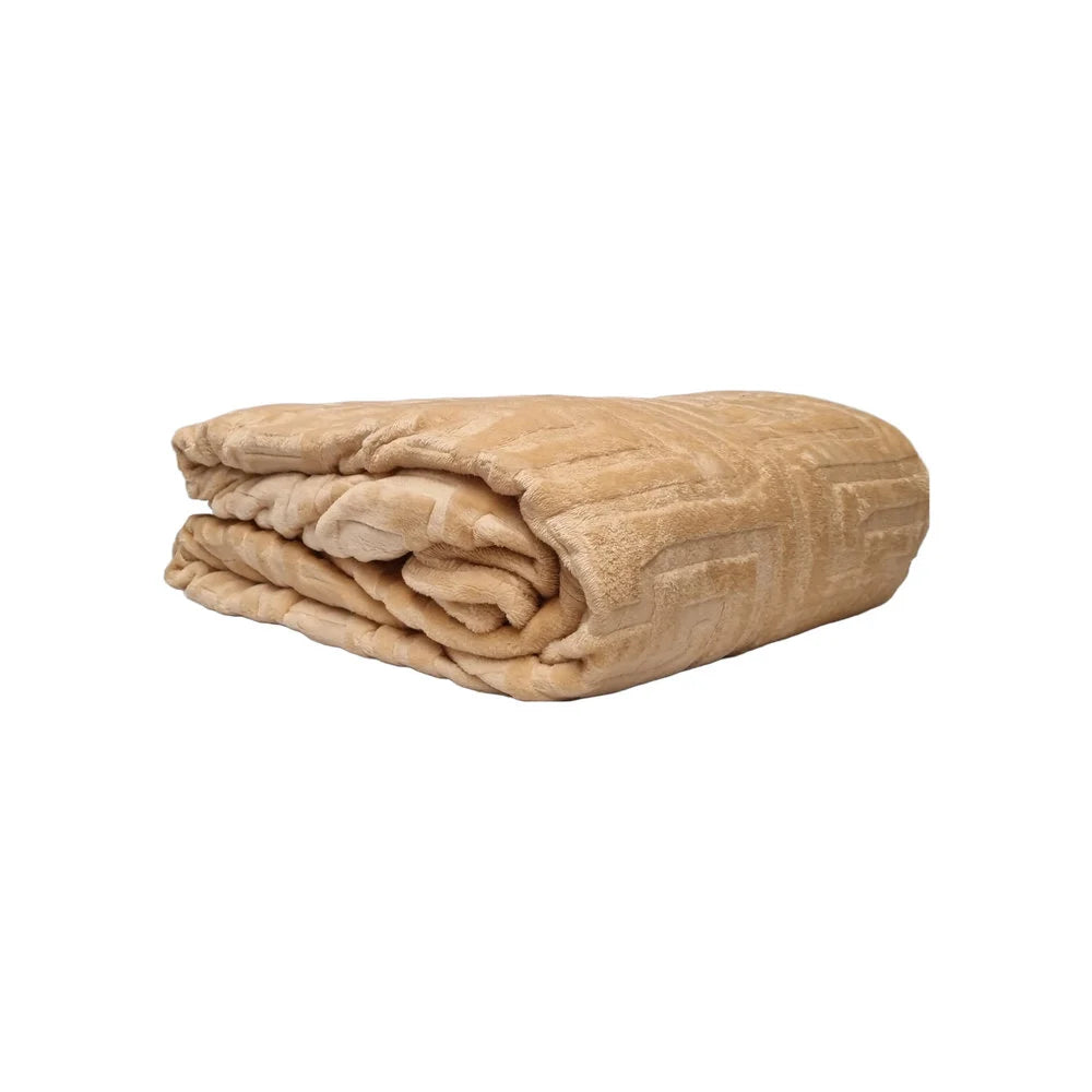 Double Thick Cappuccino Plaid - Luxury All-Season Blanket