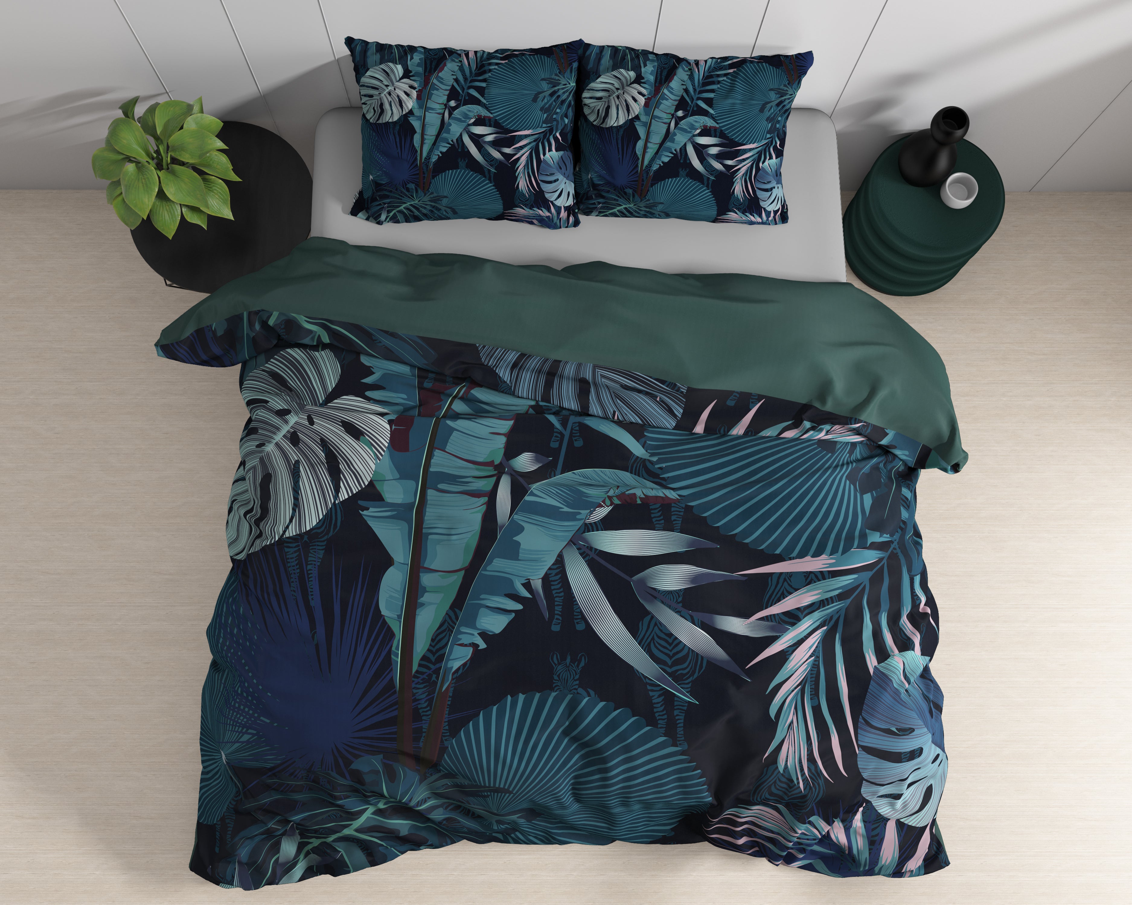 Edvard Blue Duvet Cover - Luxury Satin - High Quality - Trendy Prints
