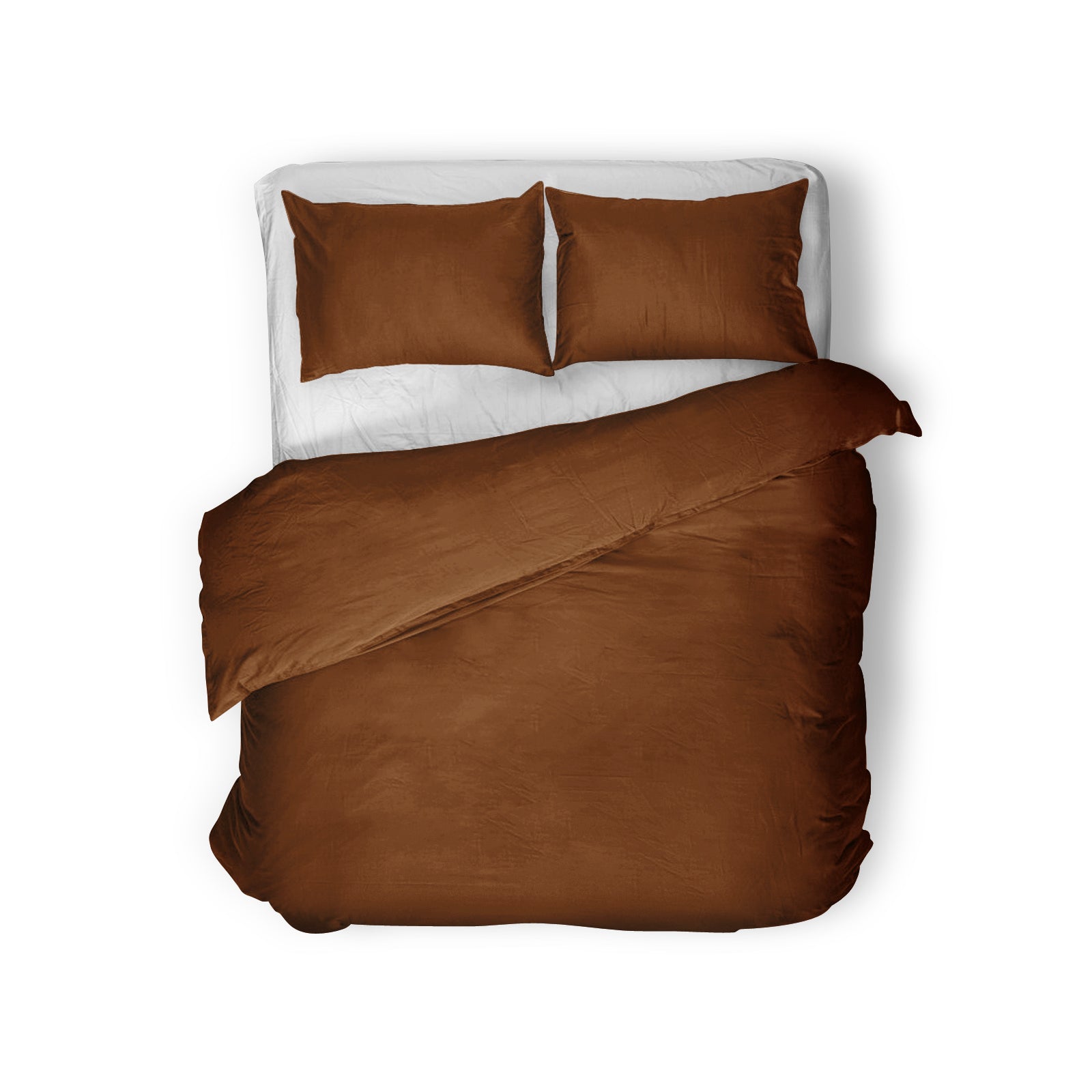Egyptian Cotton Uni Brown Duvet Cover - High Quality - Modern - Luxury Satin