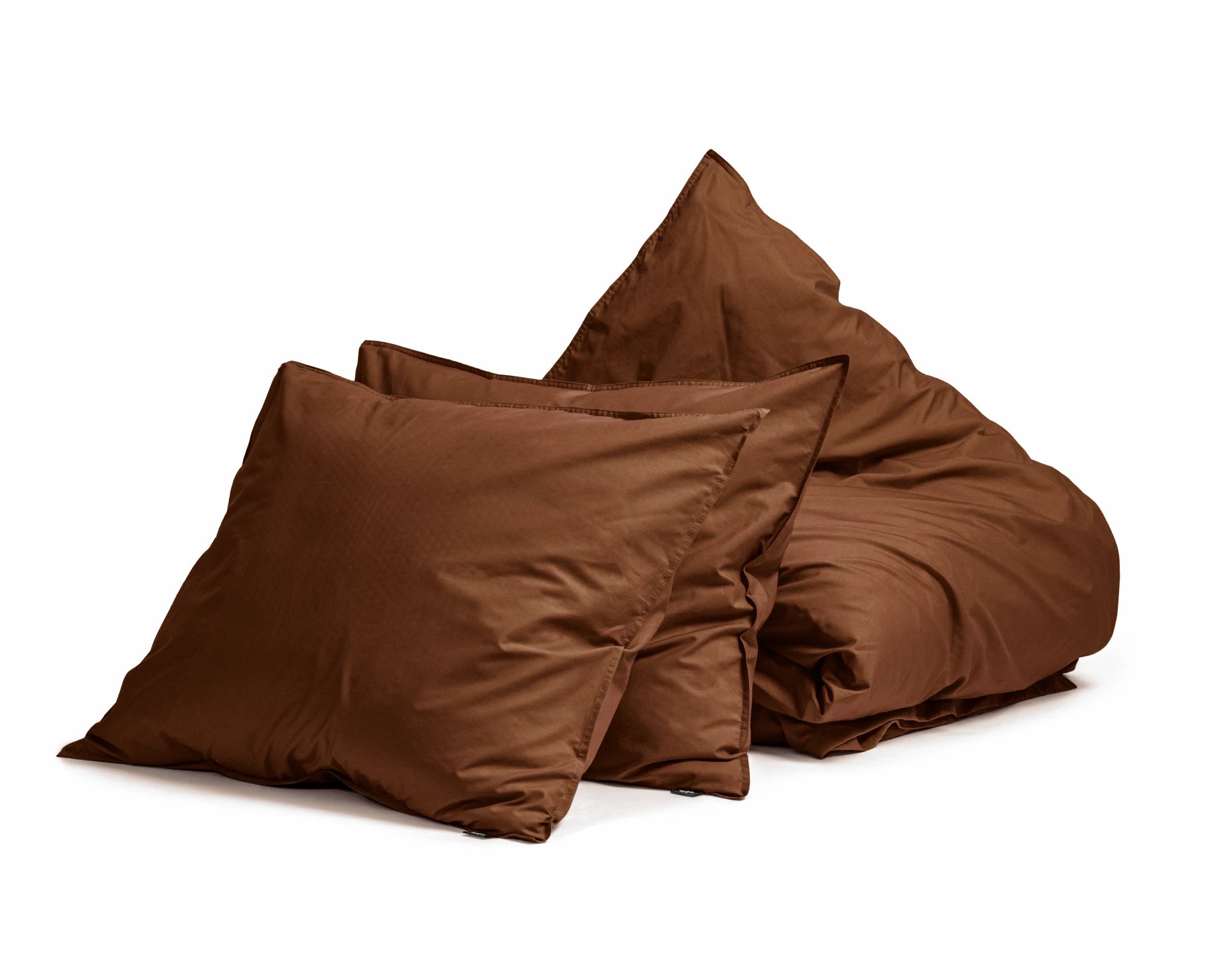 Egyptian Cotton Uni Brown Duvet Cover - High Quality - Modern - Luxury Satin