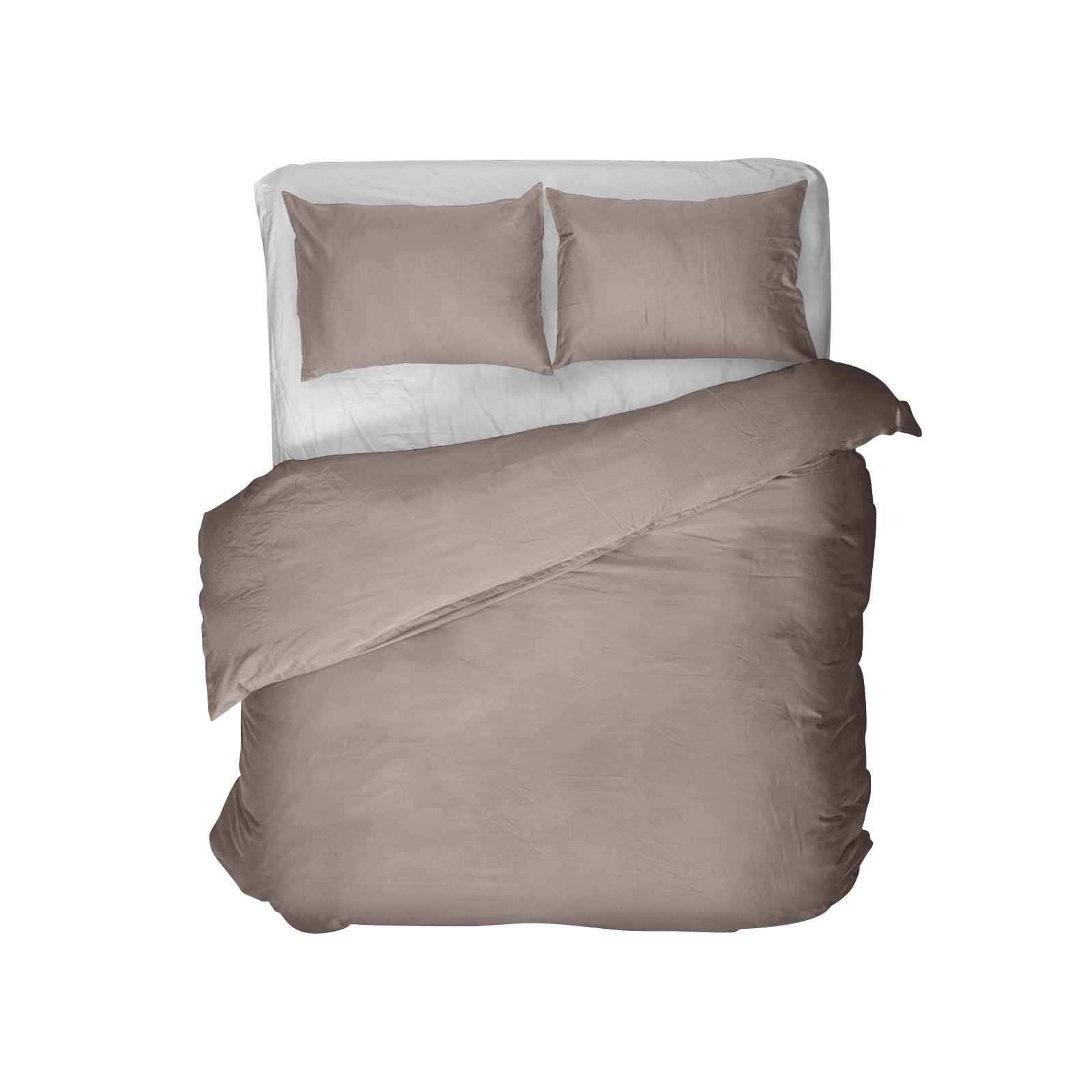 Egyptian Cotton Uni Taupe Duvet Cover - High Quality - Modern - Luxury Satin
