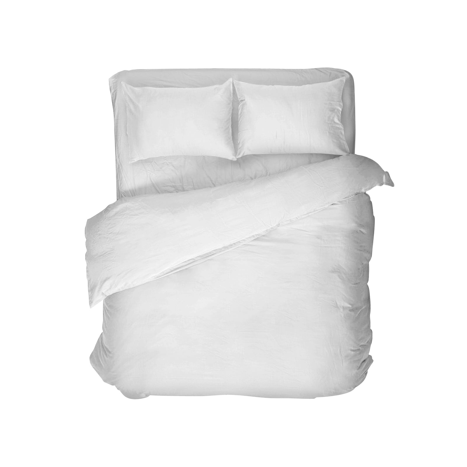 Egyptian Cotton Uni White Duvet Cover - High Quality - Modern - Luxury Satin
