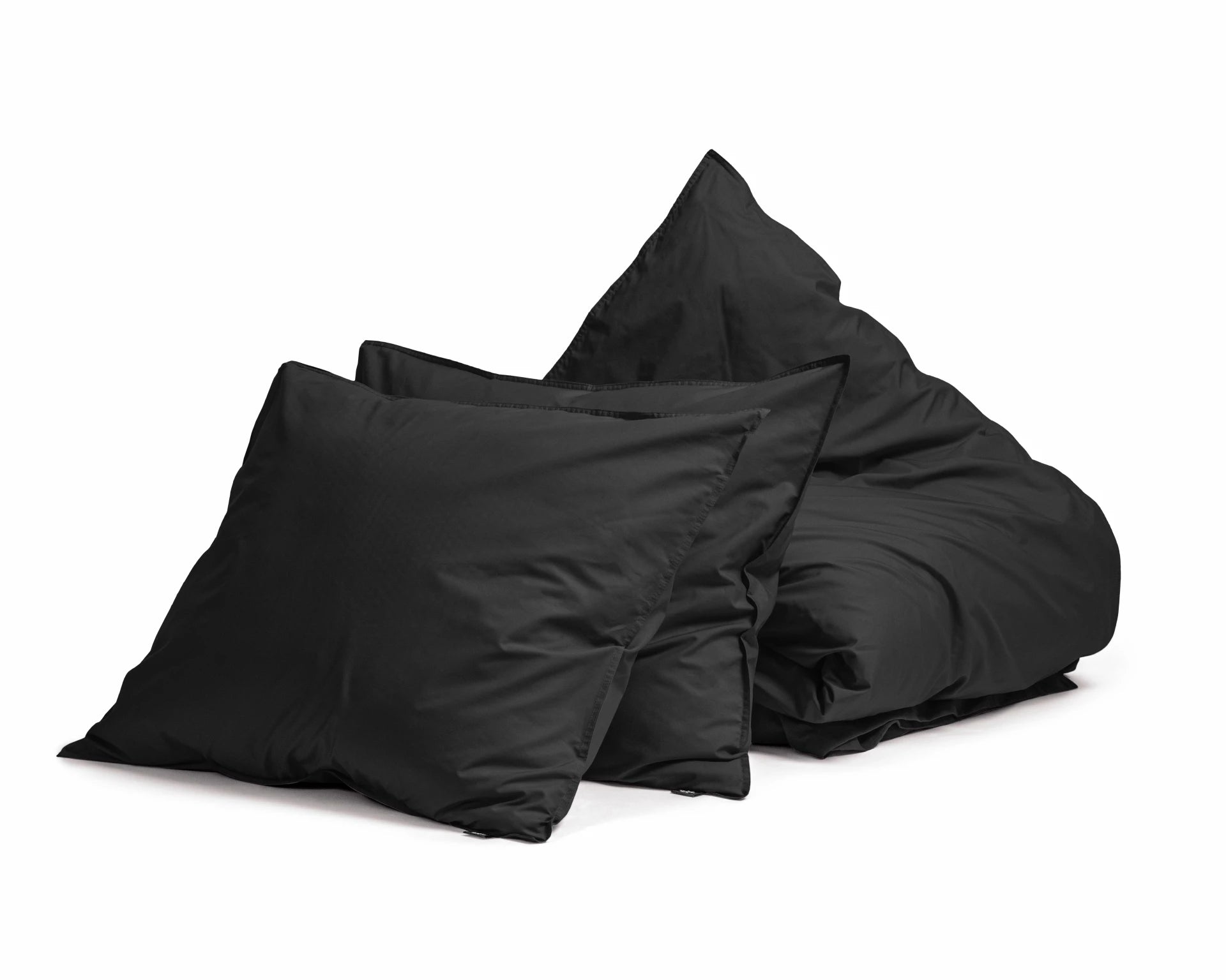 Egyptian Cotton Uni Black Duvet Cover - High Quality - Modern - Luxury Satin