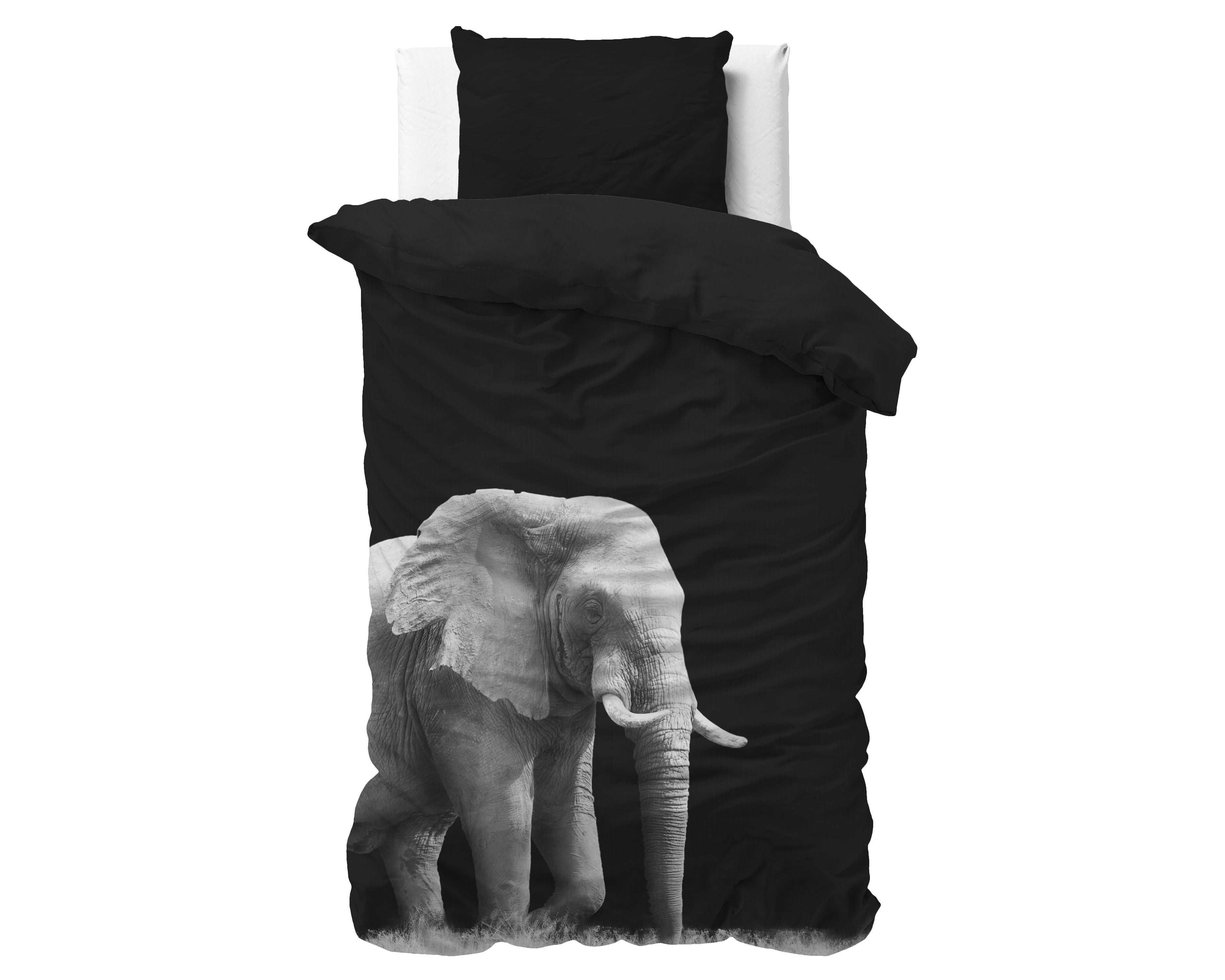 Elephant Zwart Dekbedovertrek