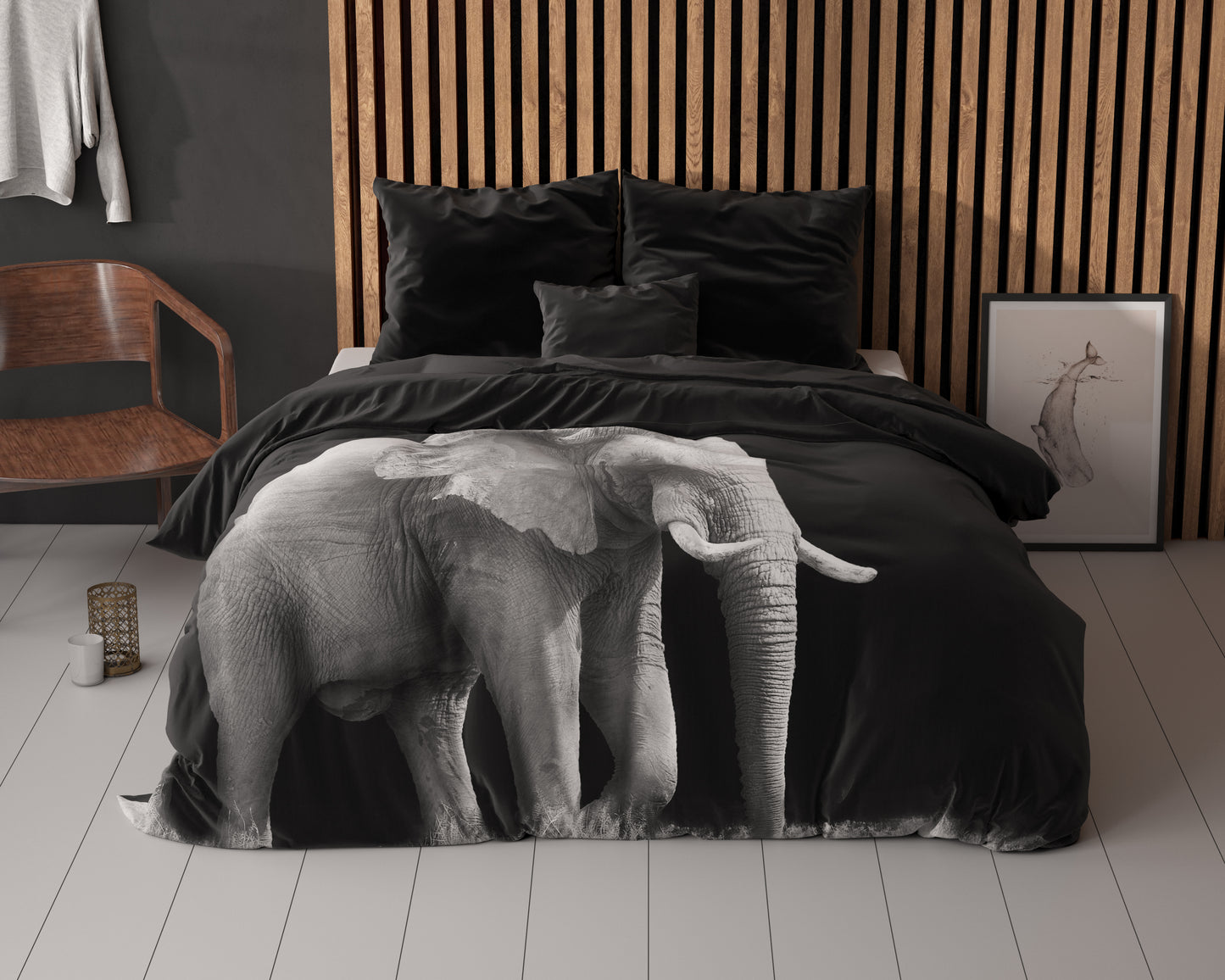 Elephant Dekbedovertrek Zwart - Kleurvast - Haarscherpe prints - Heerlijk zacht