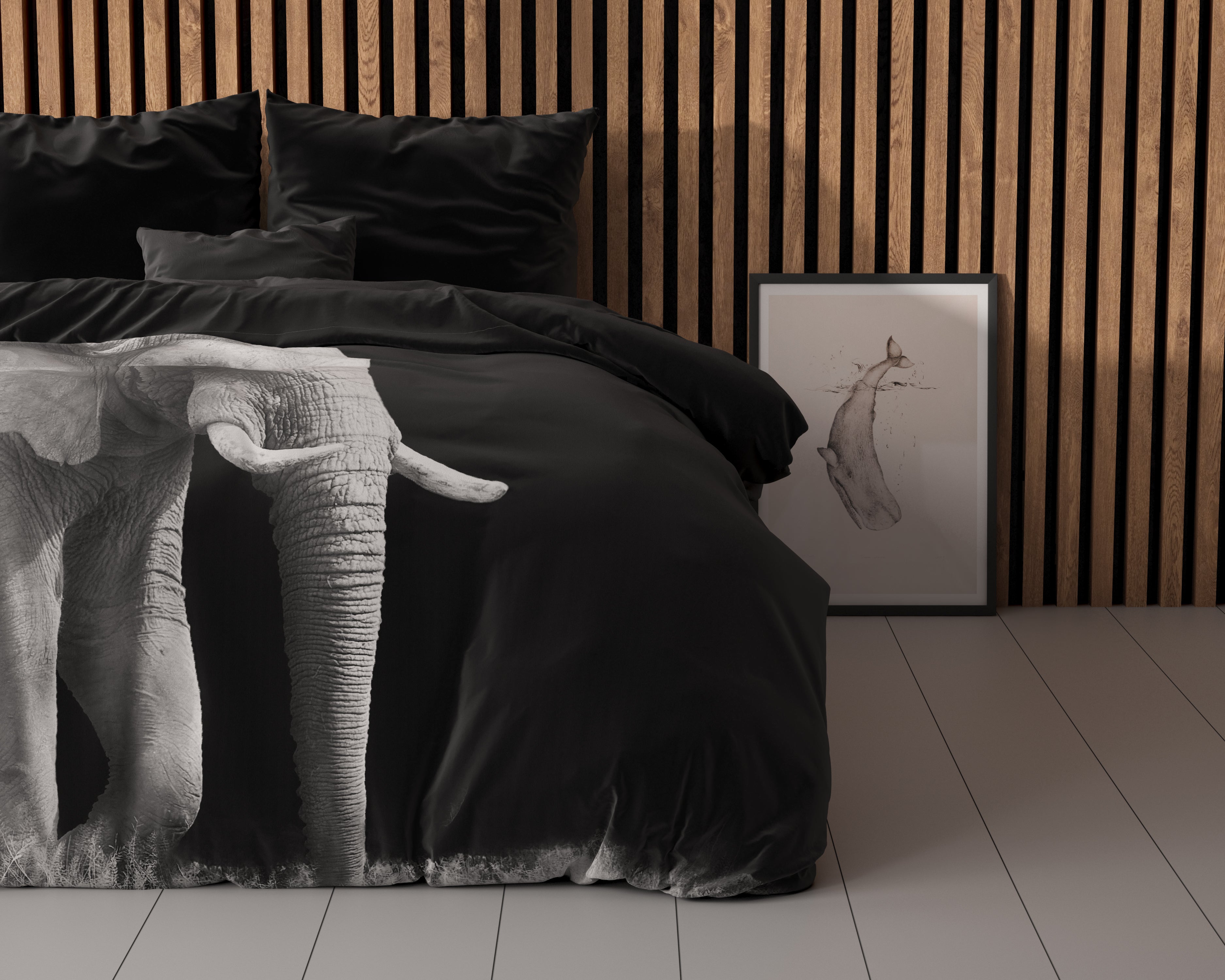 Elephant Zwart Dekbedovertrek