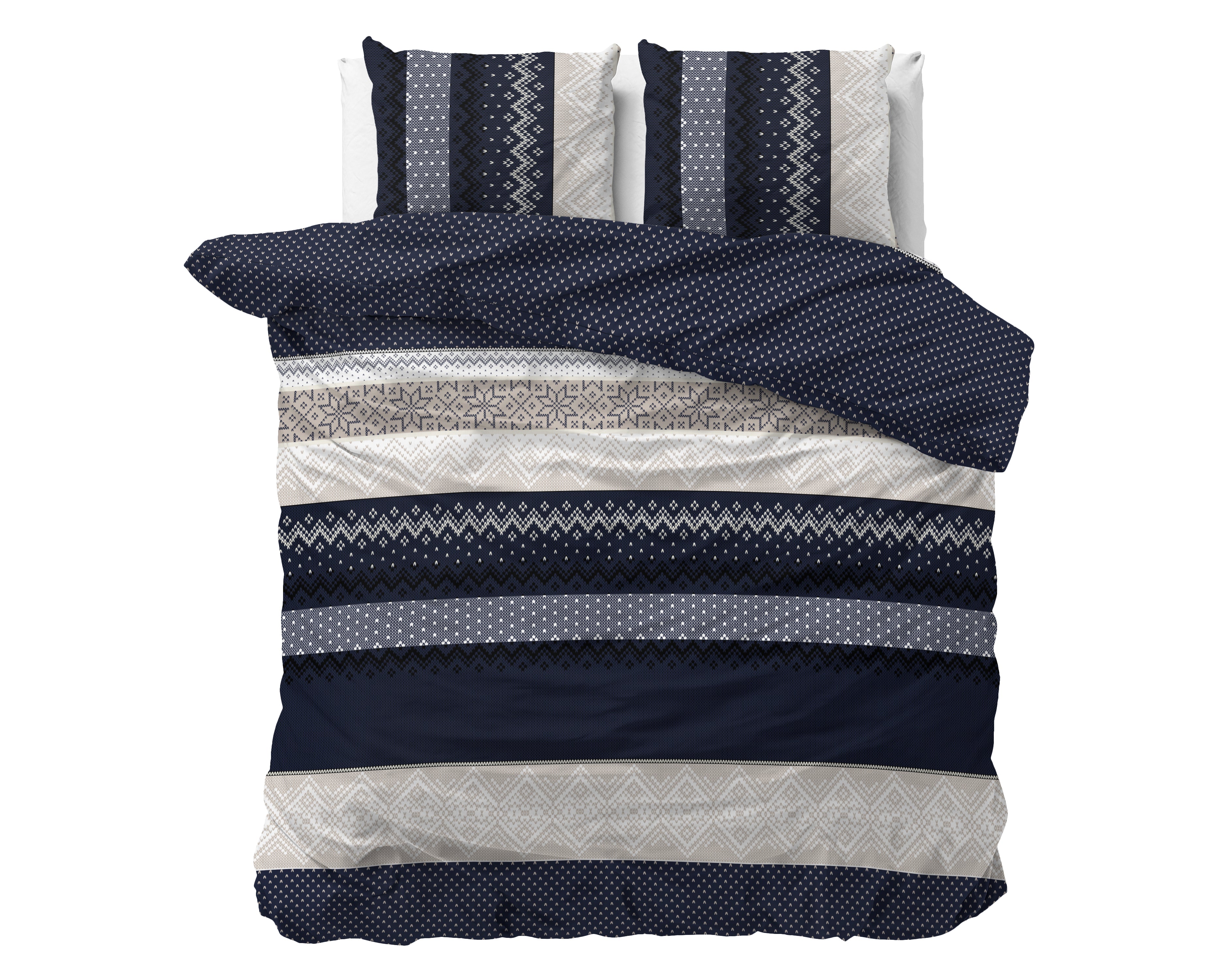 Elisabeth Duvet Cover Navy - Cotton Woven - Non-Iron - Fun Prints