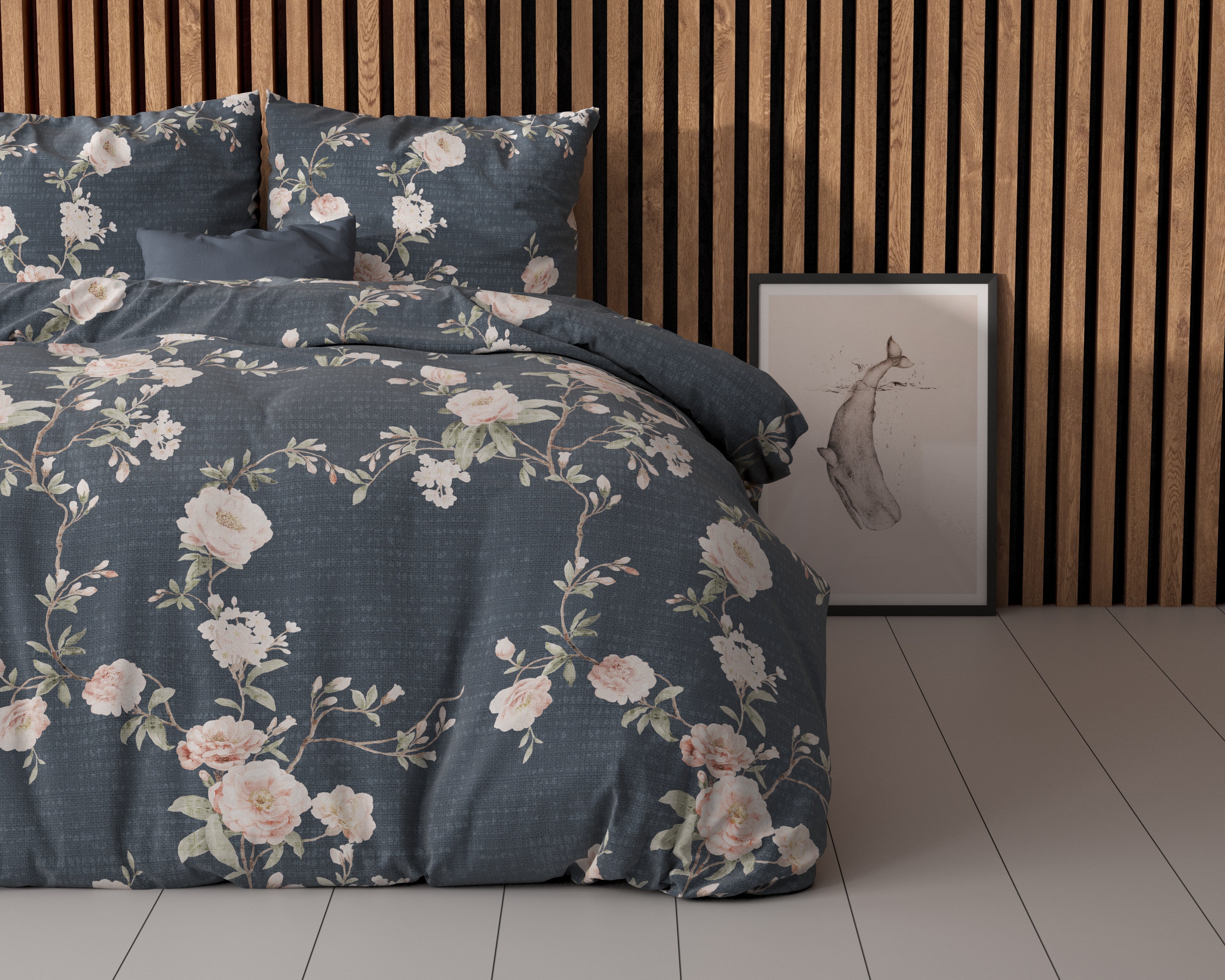 Eloise 2 Dekbedovertrek Indigo - Katoen geweven - Strijkvrij - Leuke prints