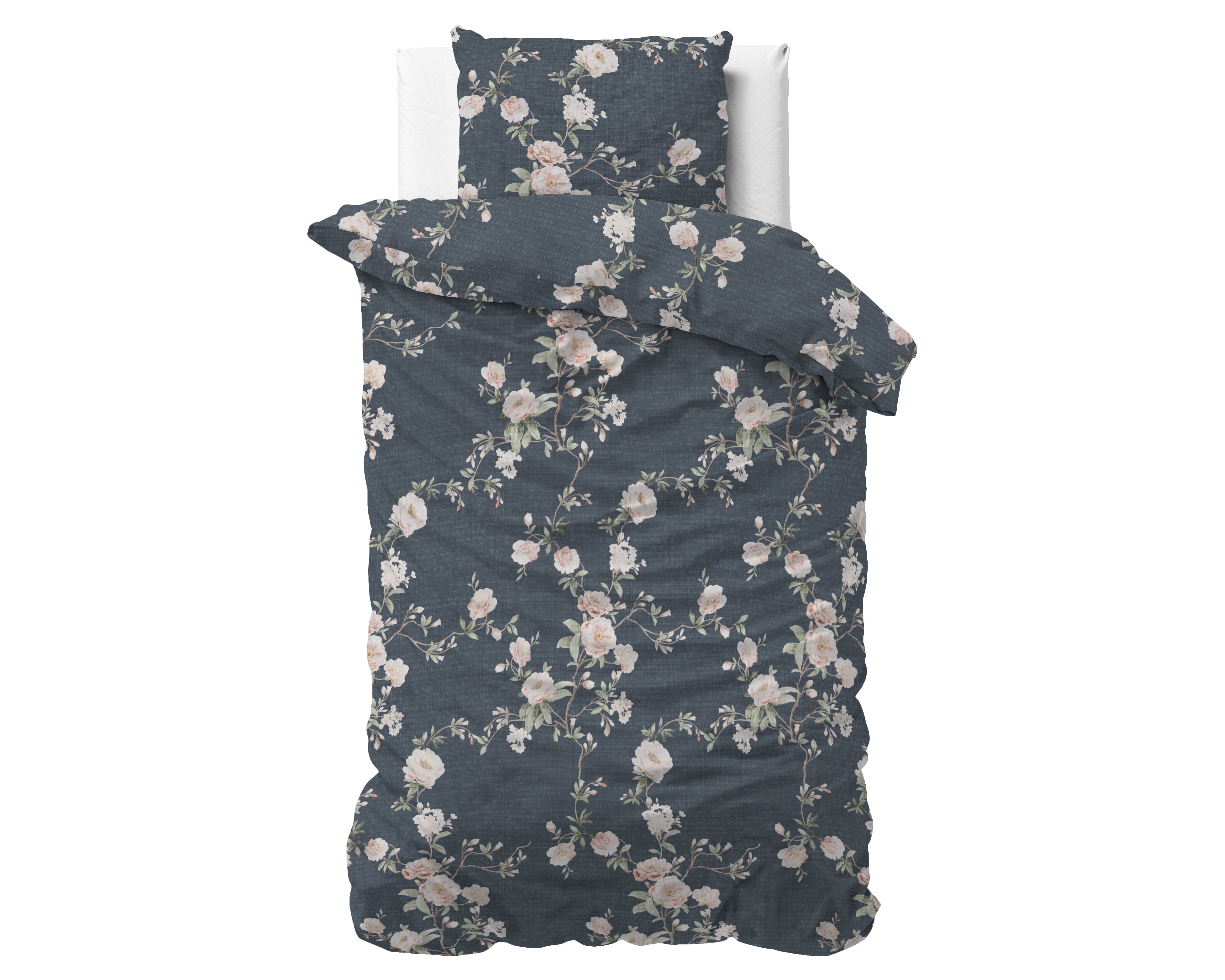 Eloise 2 Dekbedovertrek Indigo - Katoen geweven - Strijkvrij - Leuke prints